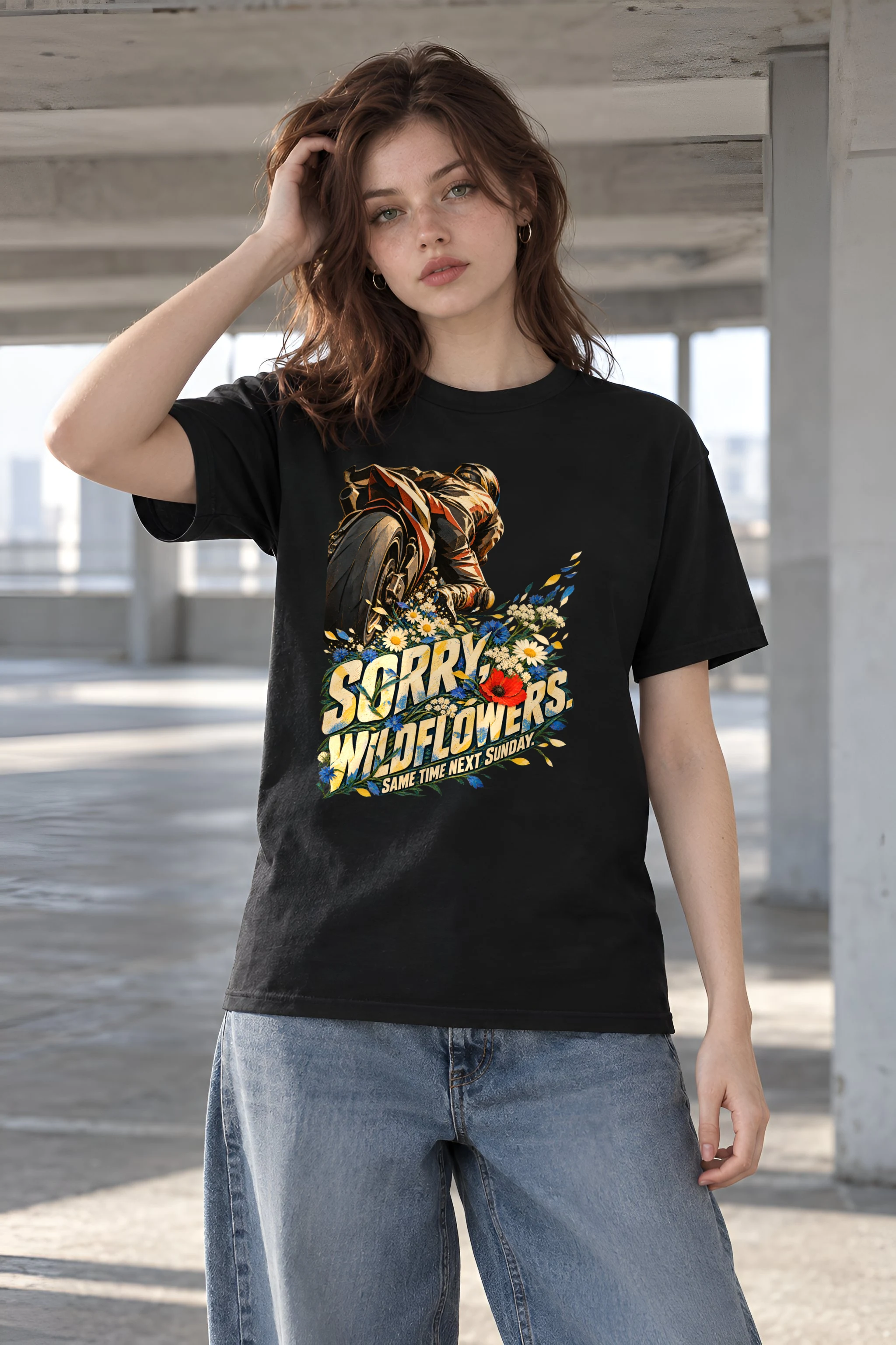 "Sorry, Wildflowers" Heavyweight Unisex Crewneck T-shirt