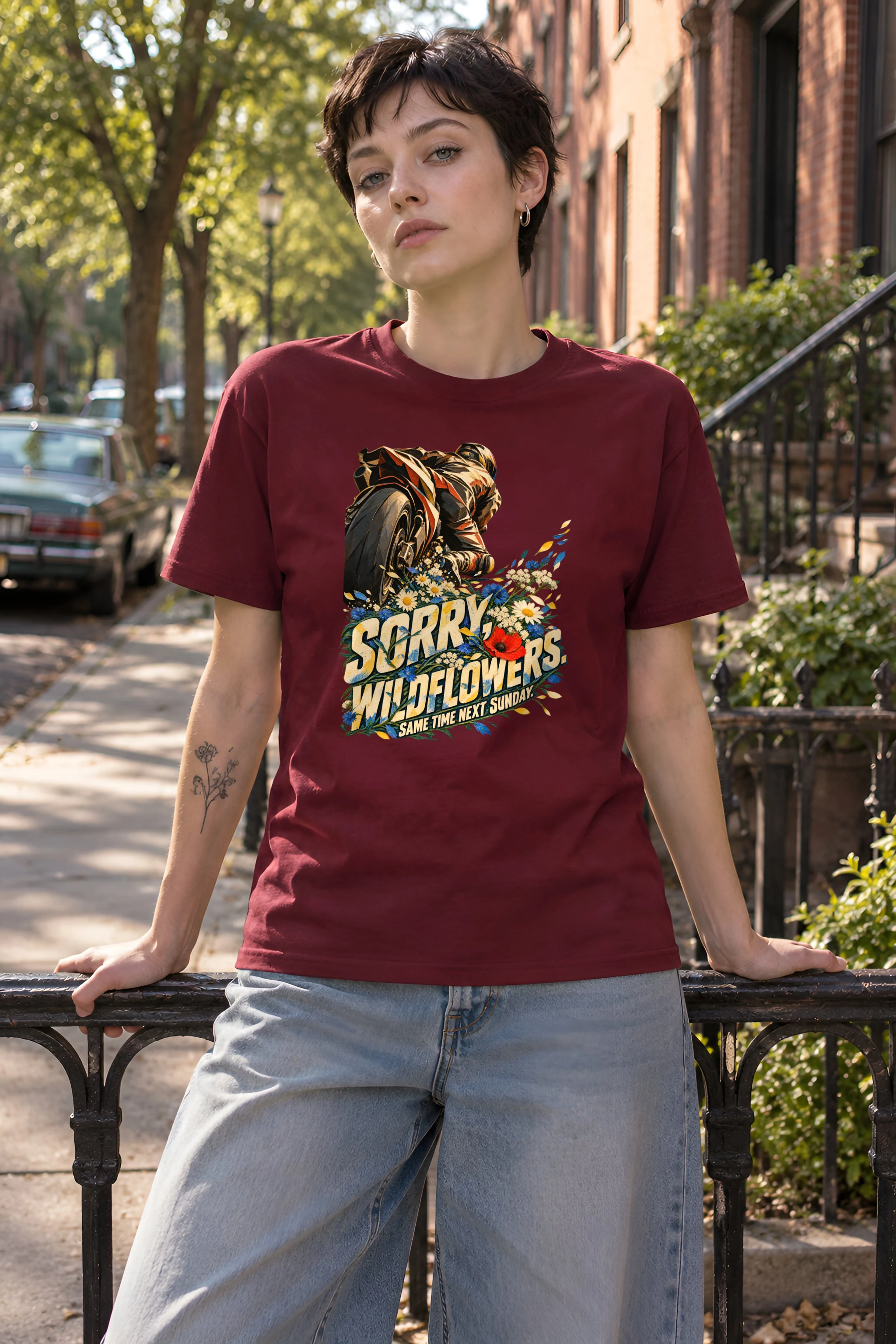 "Sorry, Wildflowers" Heavyweight Unisex Crewneck T-shirt