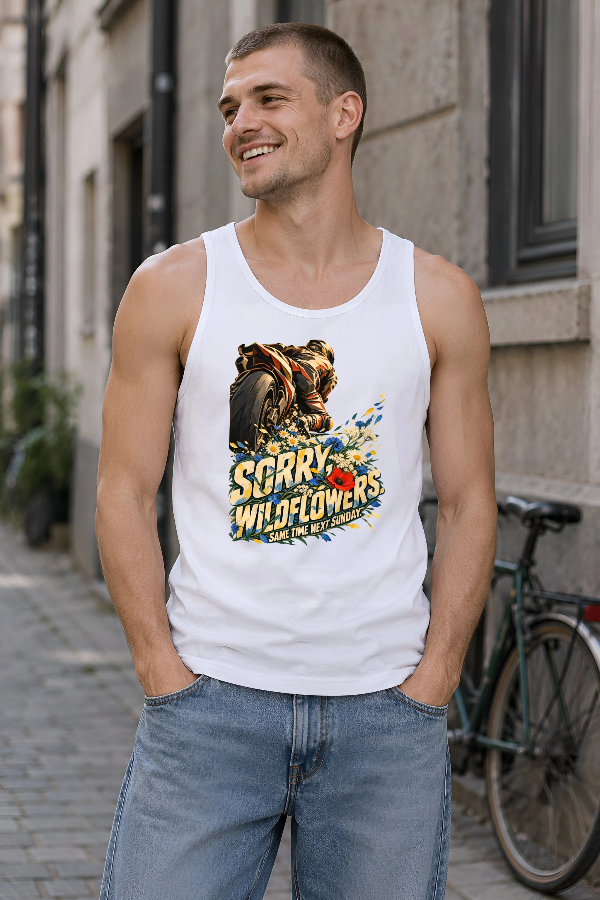 "Sorry Wildflowers" Unisex Jersey Tank