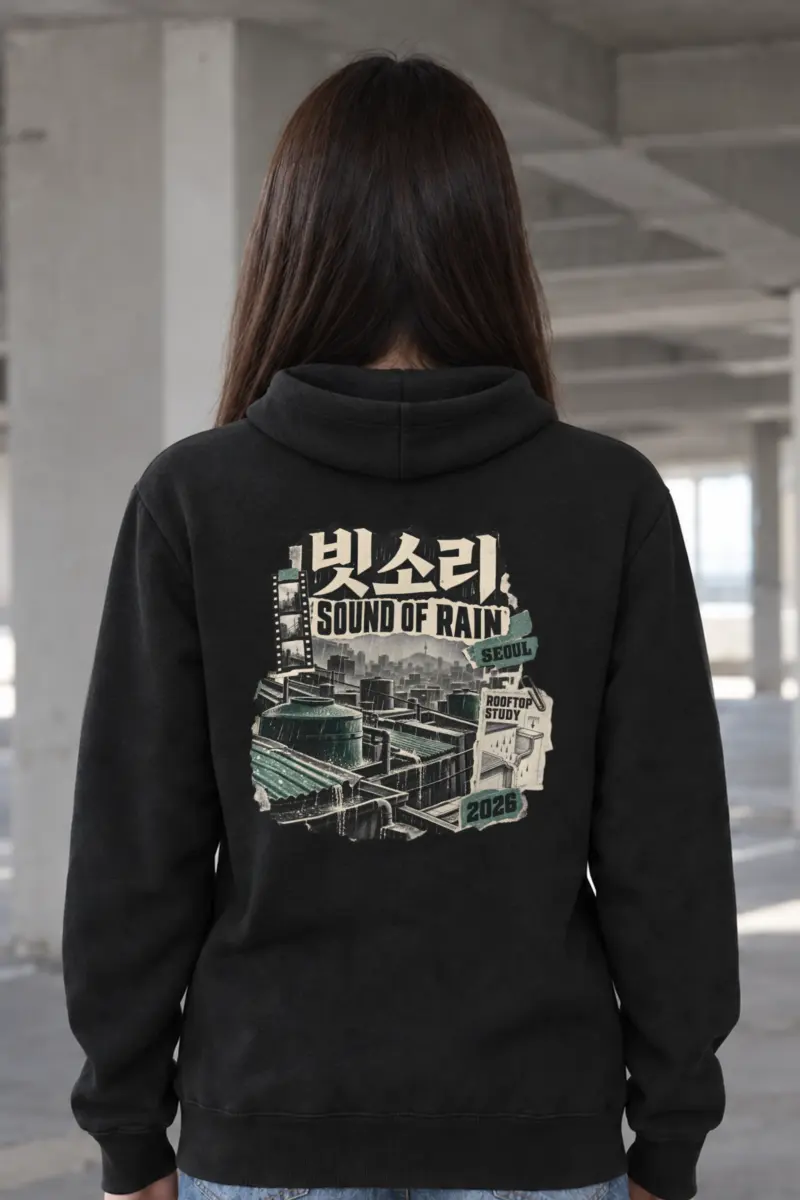 "Sound of Rain Rooftop Study" Heavy Blend Unisex Pullover Hoodie