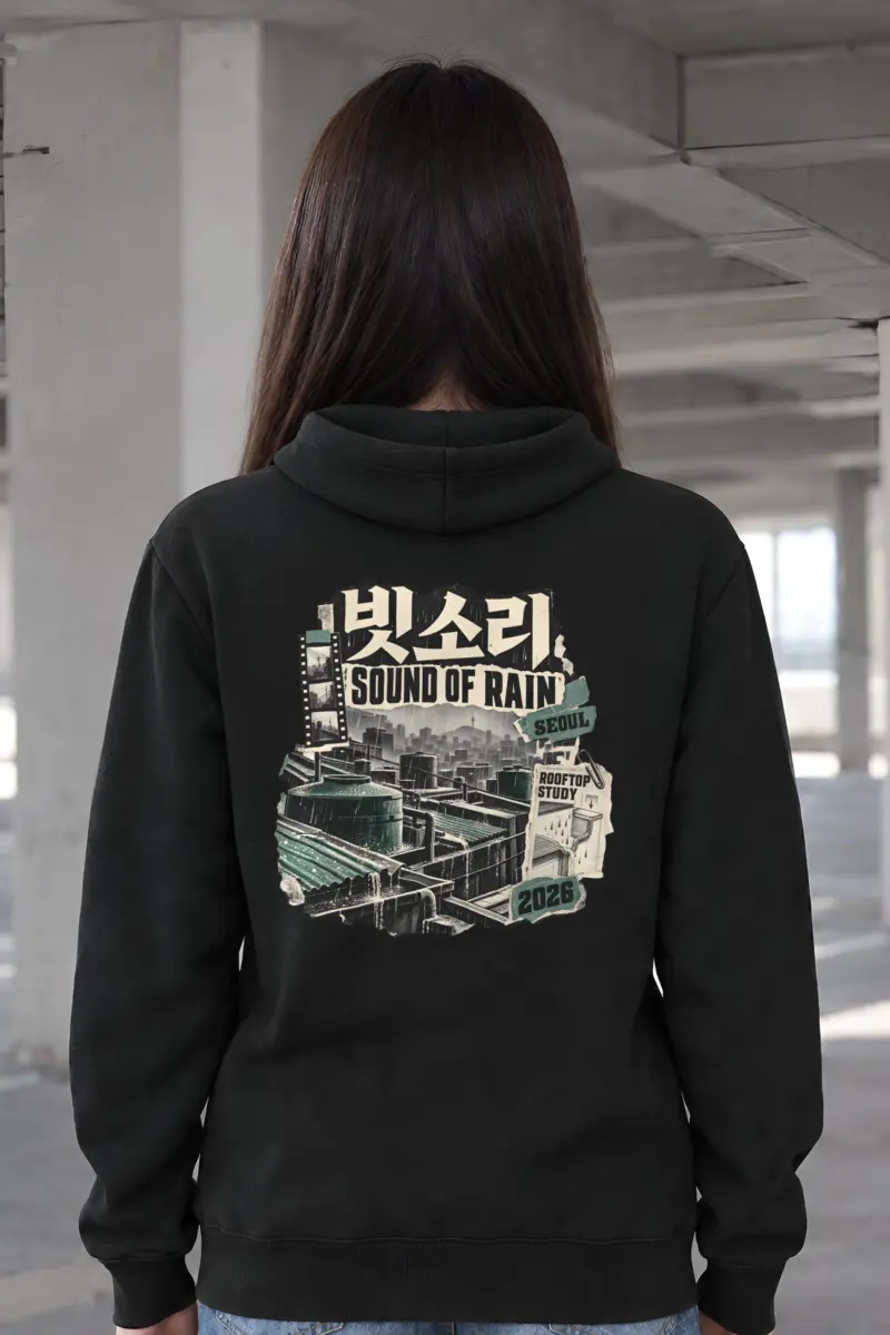 "Sound of Rain Rooftop Study" Heavy Blend Unisex Pullover Hoodie
