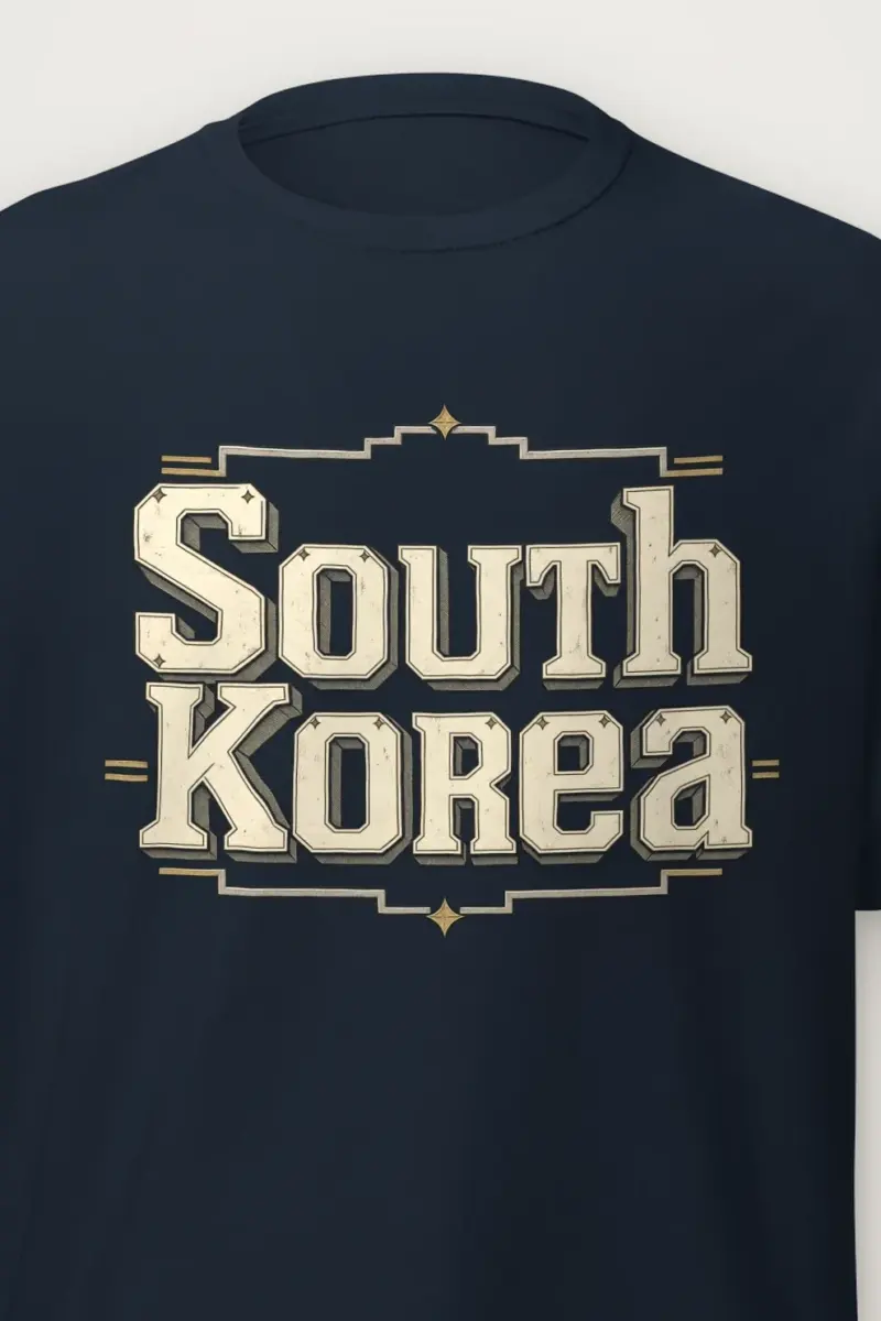 "South Korea Collegiate" Heavyweight Unisex Crewneck T-shirt