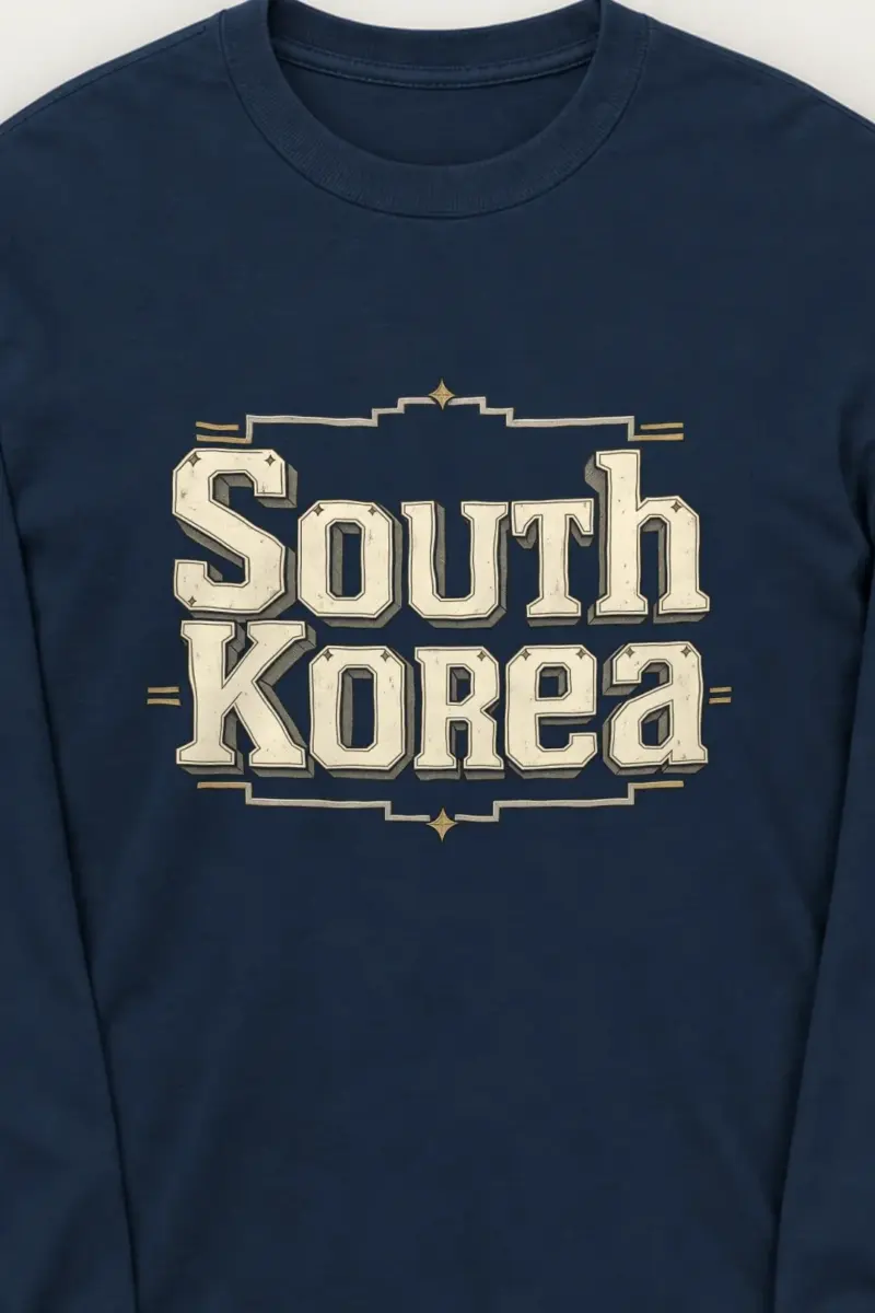 "South Korea Star Border" Unisex Longsleeve T-shirt