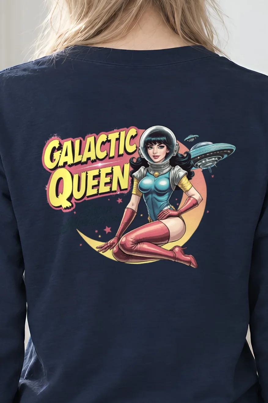 "Space Adventures" Unisex Longsleeve T-shirt - the graphic up close