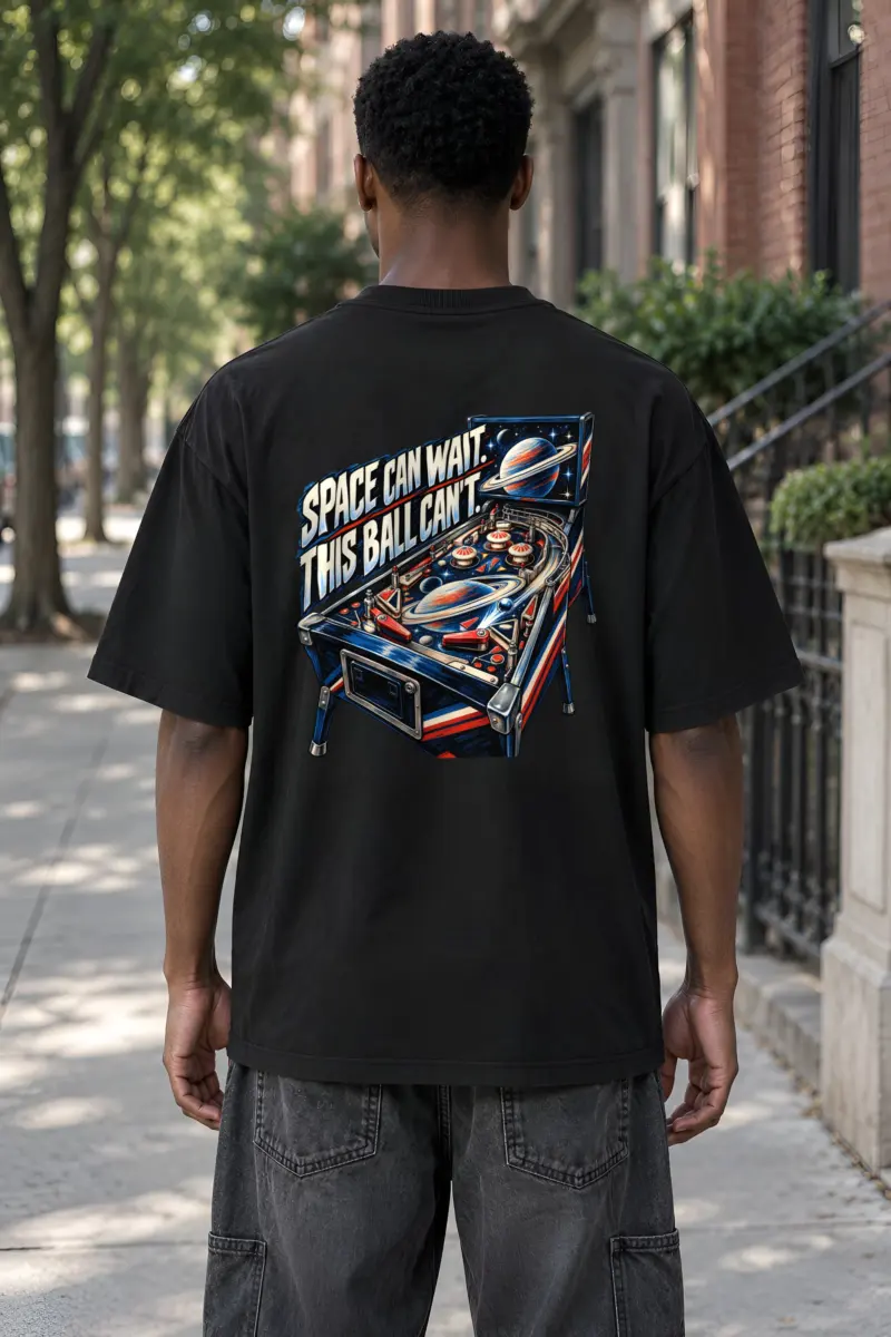“Space Can Wait” Men’s Oversized Heavyweight Crewneck T-Shirt