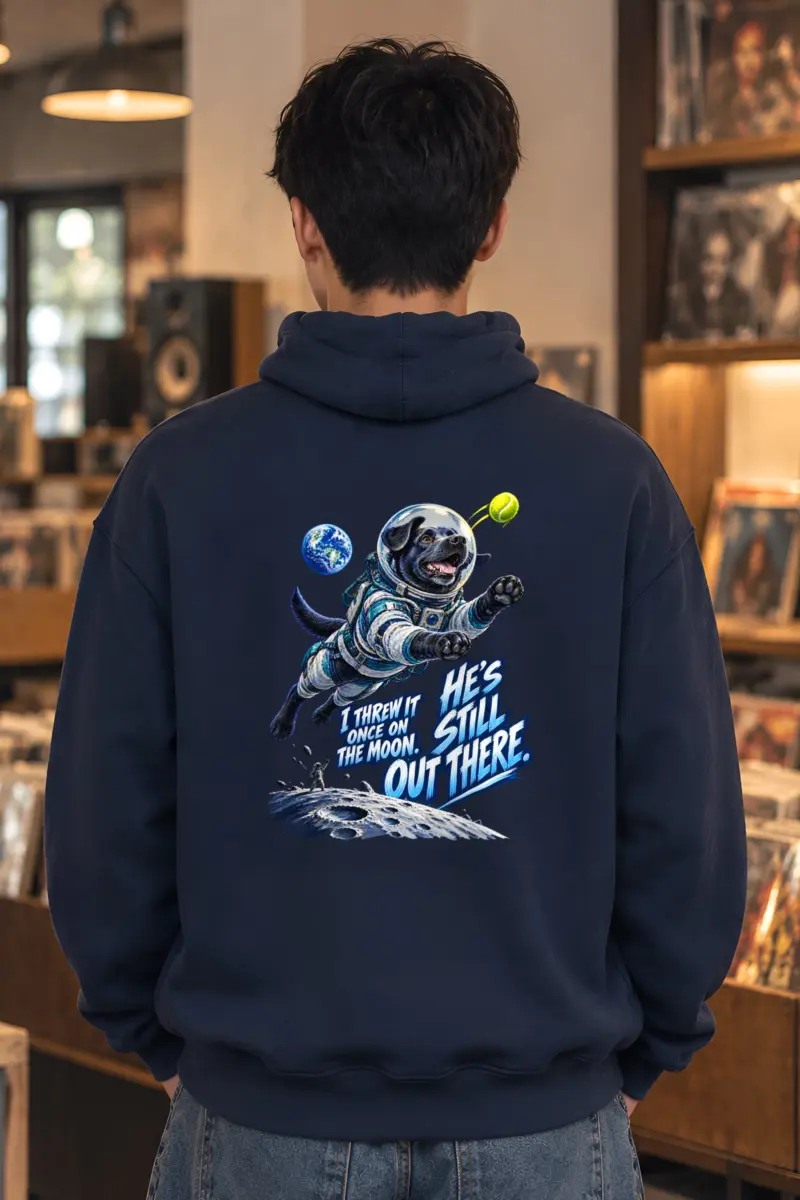 “Space Dog Fetch” Unisex Pullover Hoodie