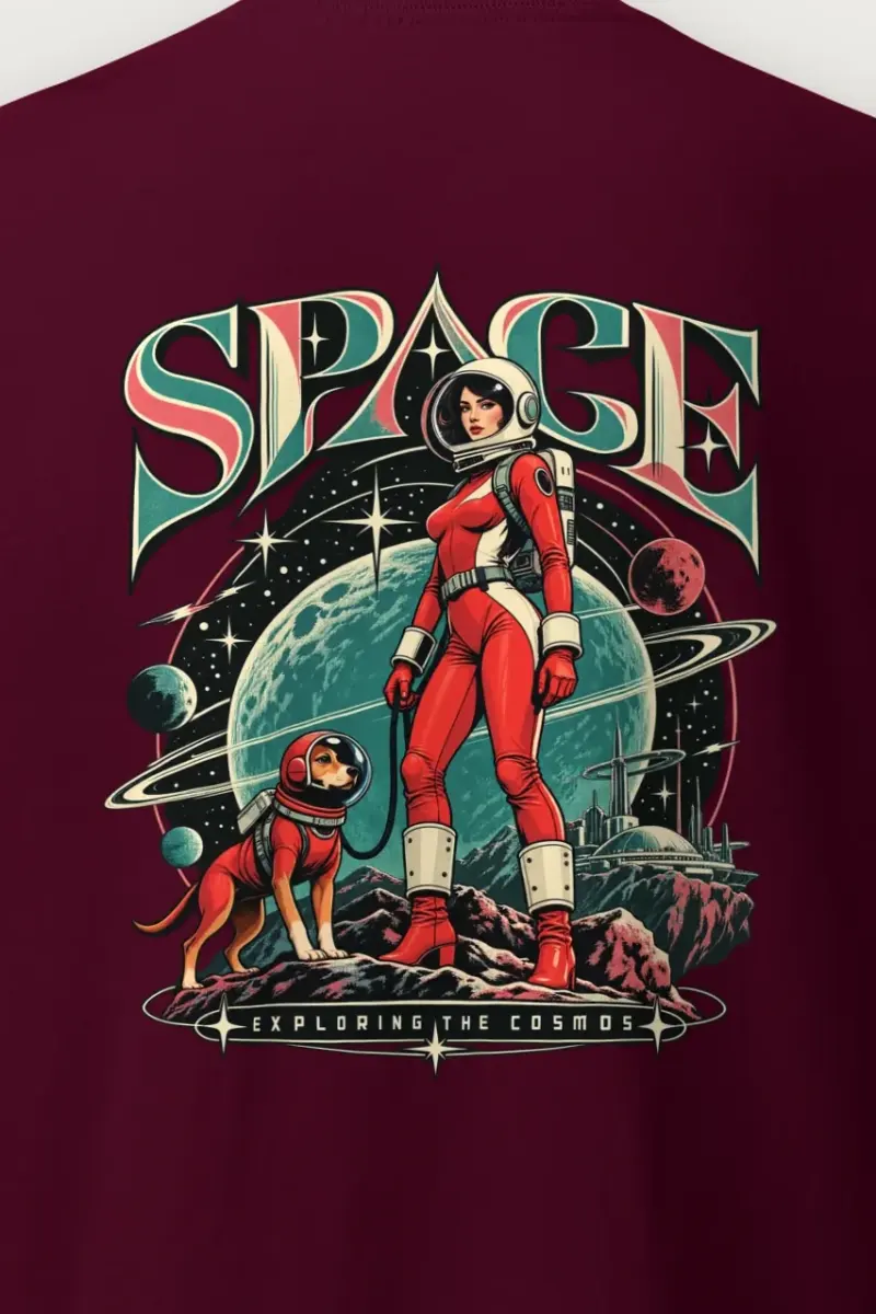 "Space Exploring The Cosmos" Heavyweight Unisex Crewneck T-shirt
