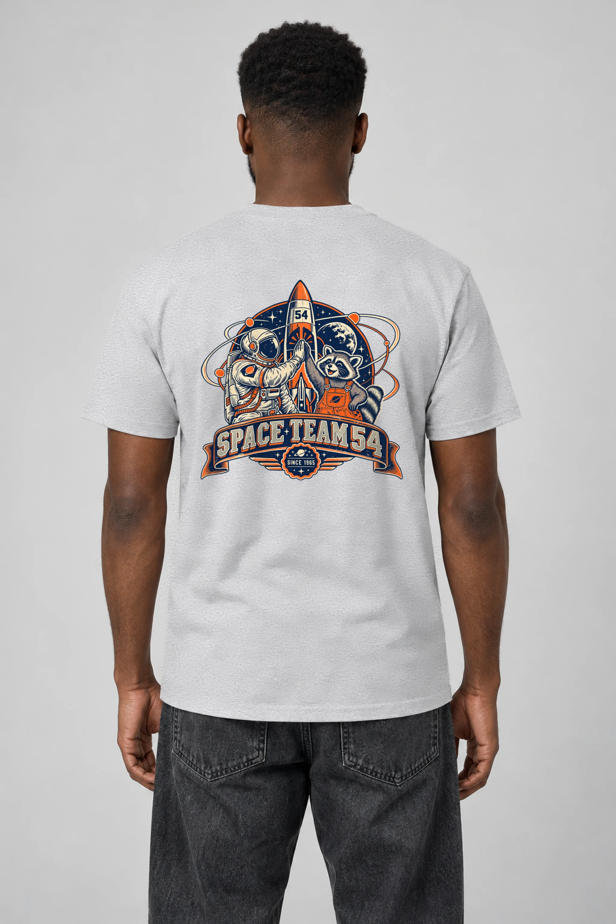 "Space Team 54 Since 1965" Heavyweight Unisex Crewneck T-shirt