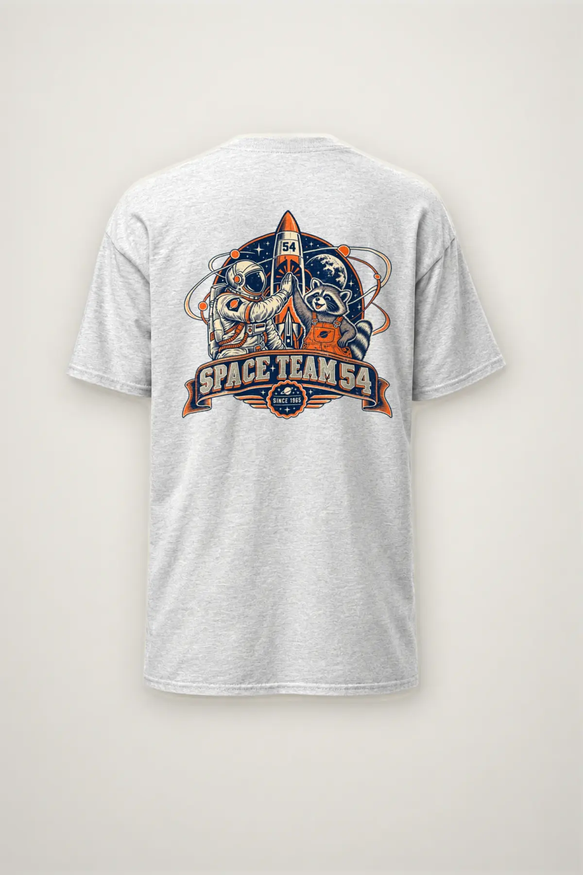 "Space Team 54 Since 1965" Heavyweight Unisex Crewneck T-shirt