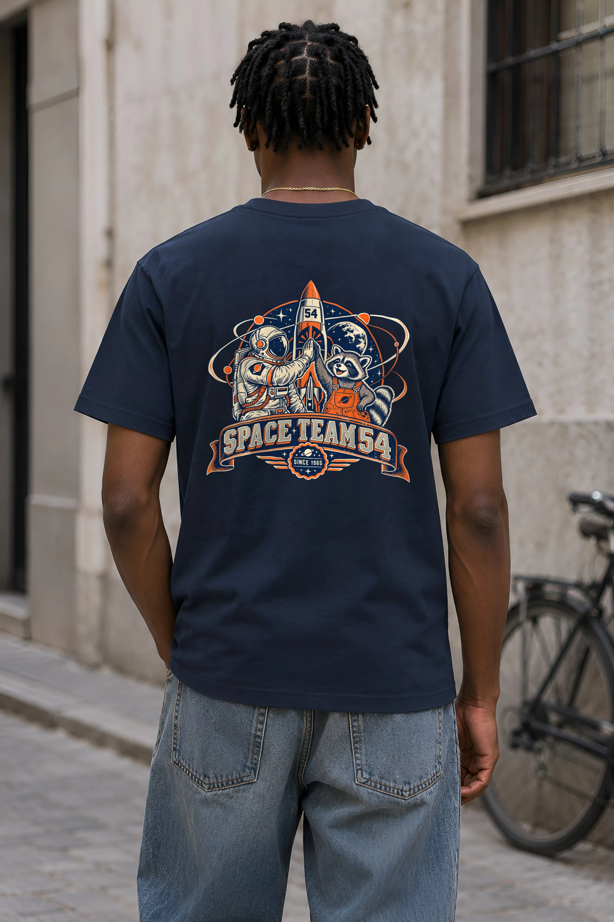 "Space Team 54 Since 1965" Heavyweight Unisex Crewneck T-shirt