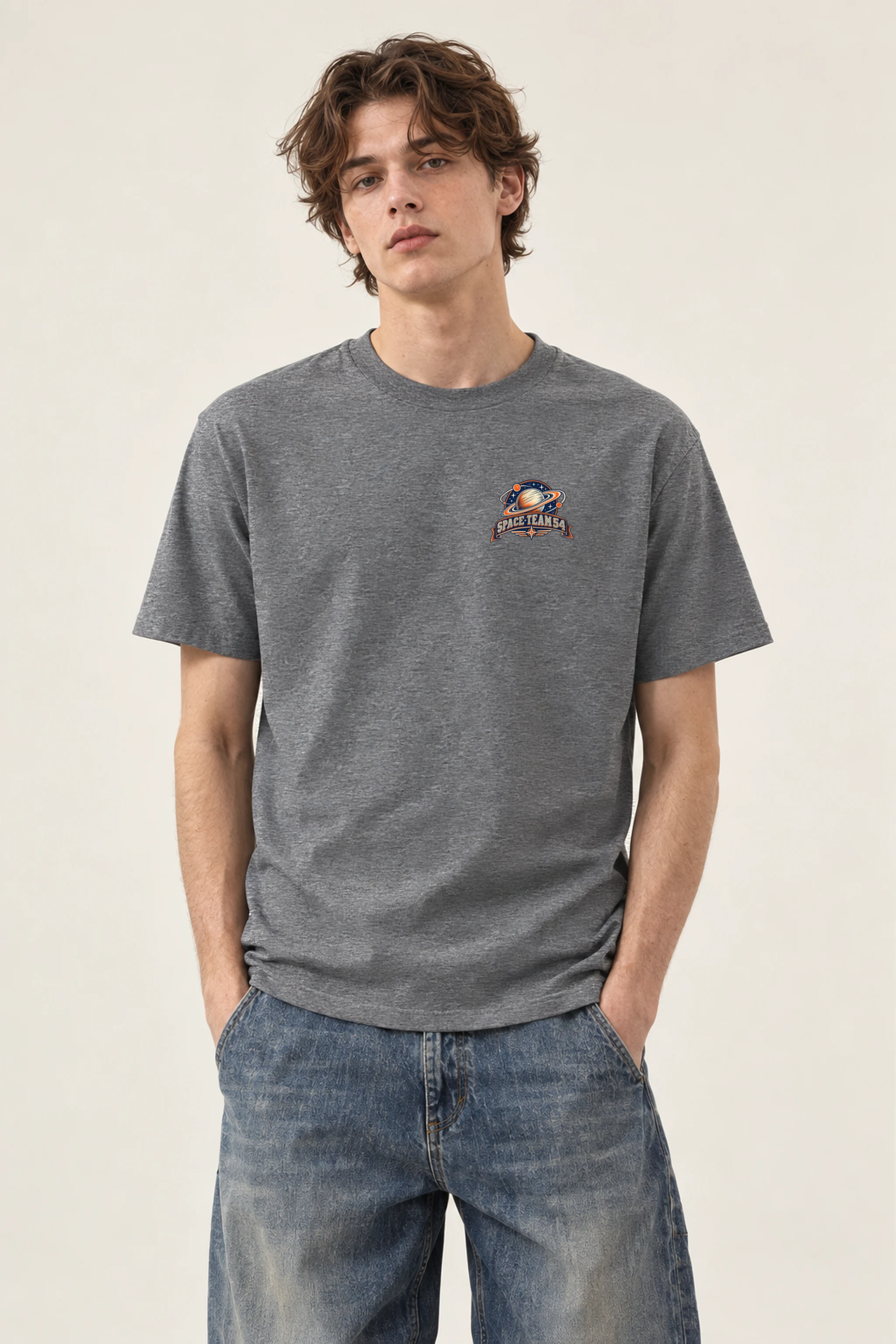 "Space Team 54 Since 1965" Heavyweight Unisex Crewneck T-shirt