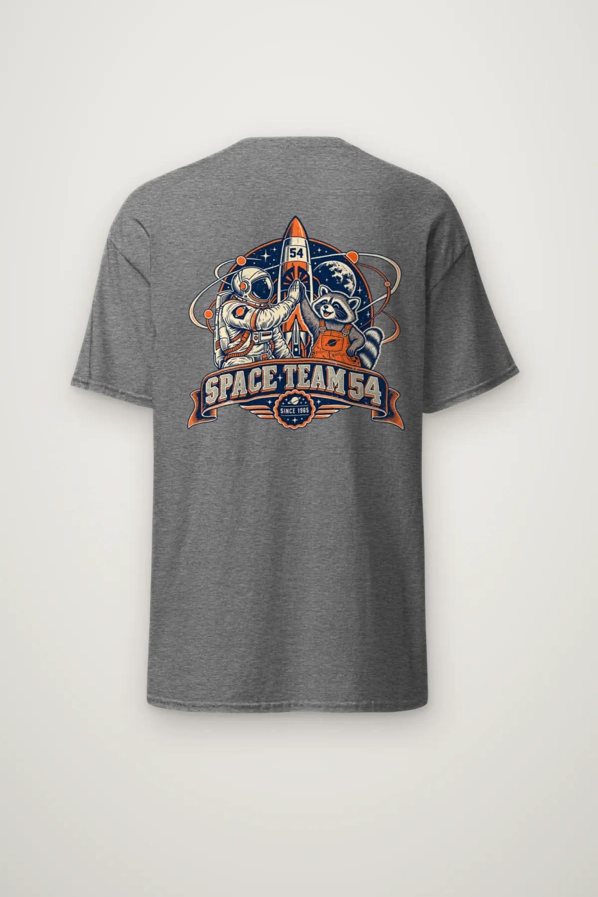 "Space Team 54 Since 1965" Heavyweight Unisex Crewneck T-shirt