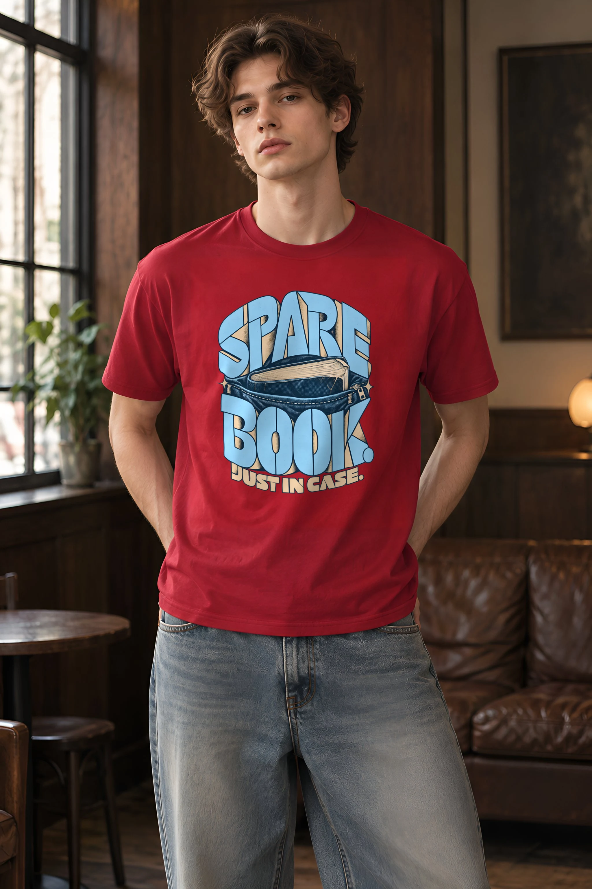 "Spare Book" Heavyweight Unisex Crewneck T-shirt