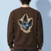 "Sparrow at the Dinosaur Footprint" Heavy Blend Unisex Crewneck Sweatshirt