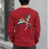 "Sparrows On Snowy Ironwork" Unisex Longsleeve T-shirt