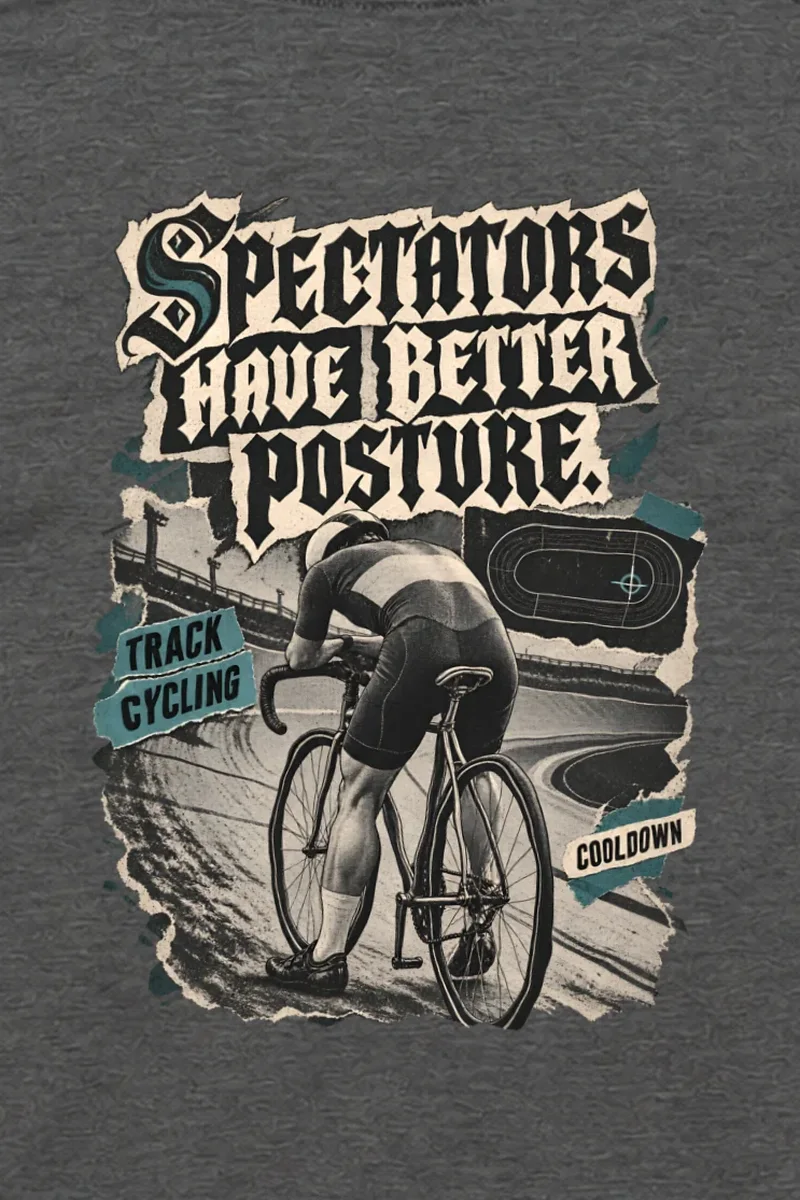 "Spectators Have Better Posture" Unisex Longsleeve T-shirt - the graphic up close
