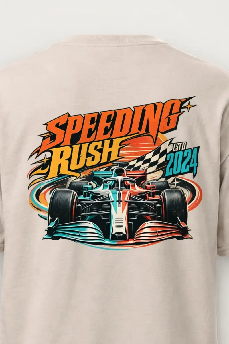 "Speeding Rush" Heavyweight Unisex Crewneck T-shirt