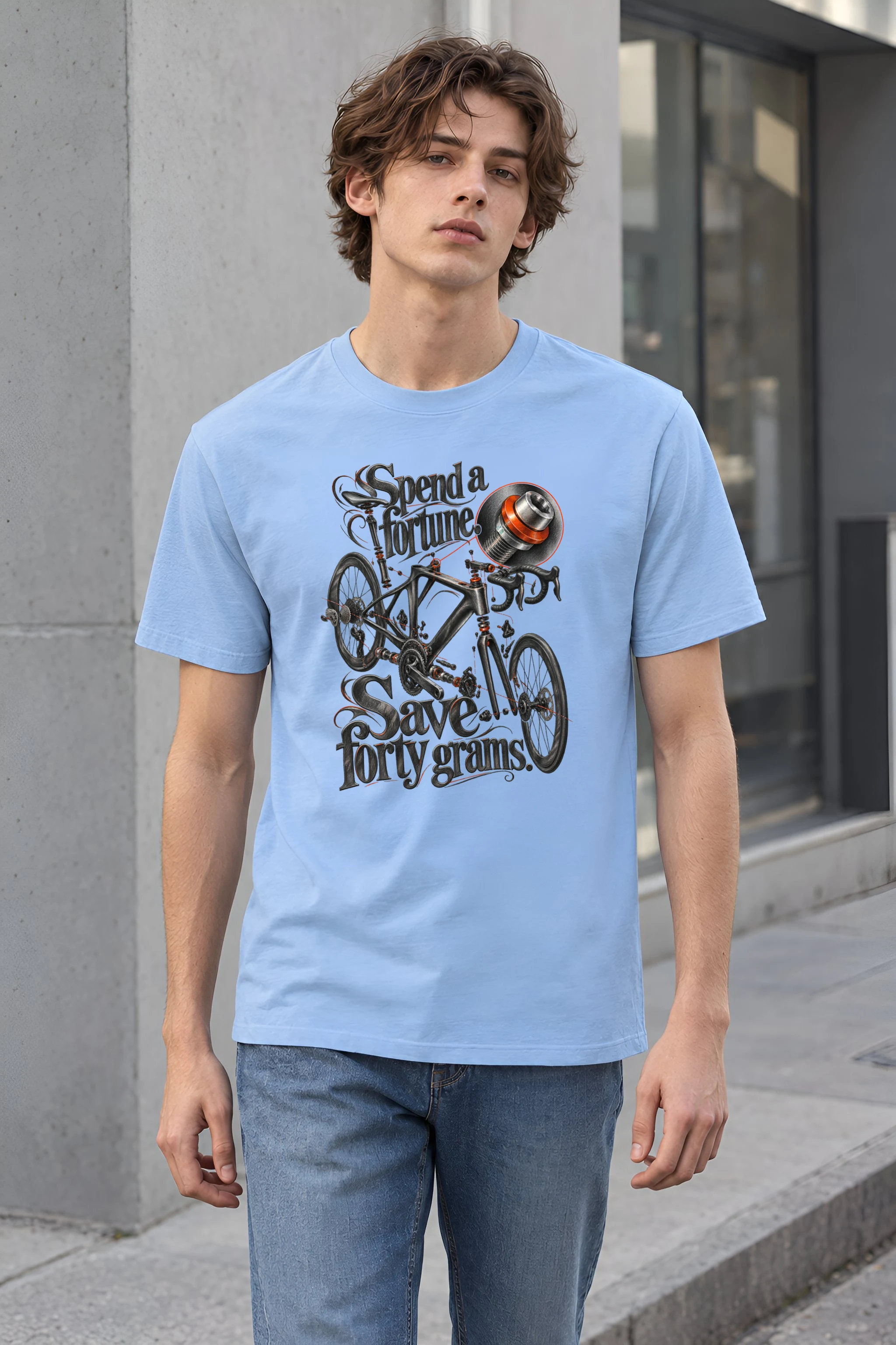 "Spend a Fortune Save Forty Grams" Heavyweight Unisex Crewneck T-shirt