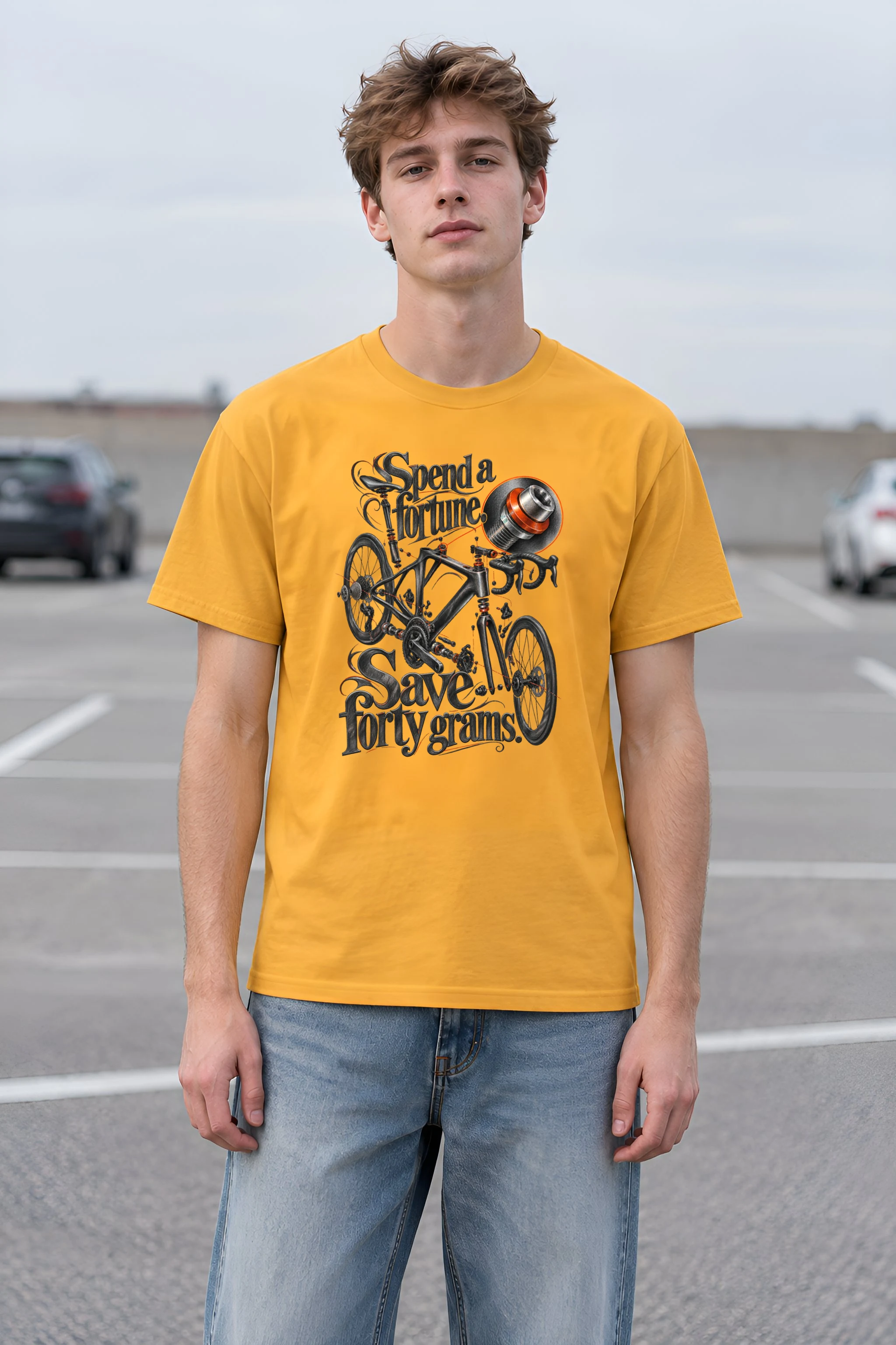 "Spend a Fortune Save Forty Grams" Heavyweight Unisex Crewneck T-shirt