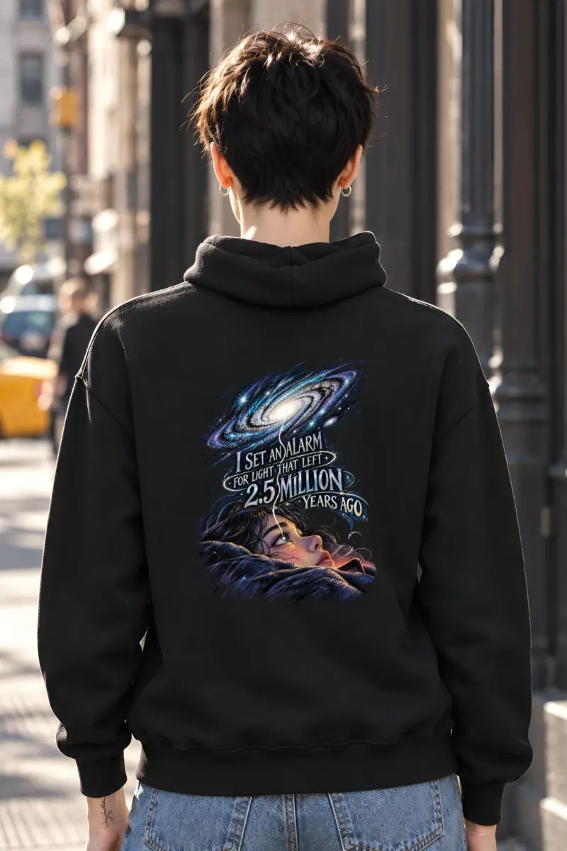“Spiral Galaxy Alarm” Unisex Pullover Hoodie