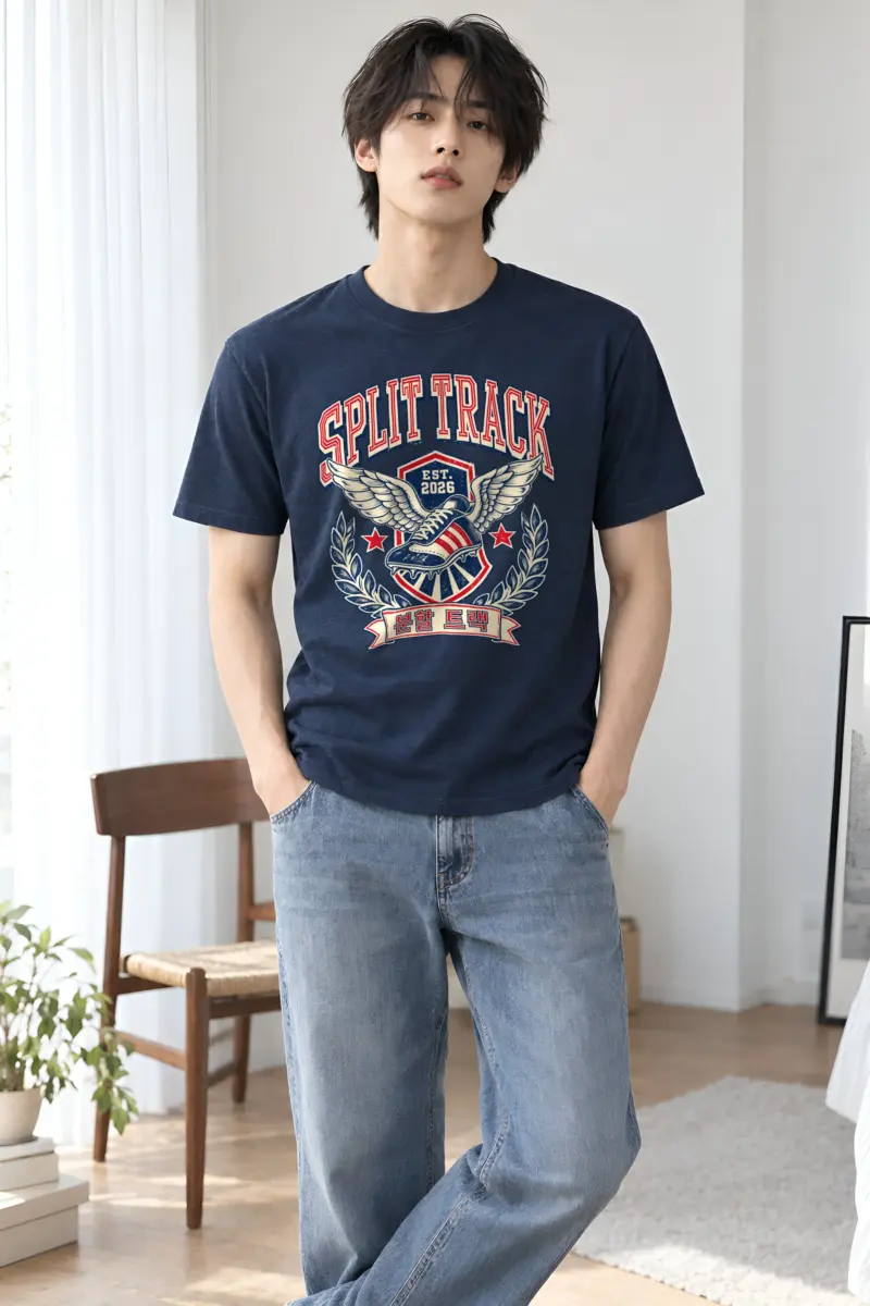 "Split Track" Heavyweight Unisex Crewneck T-shirt