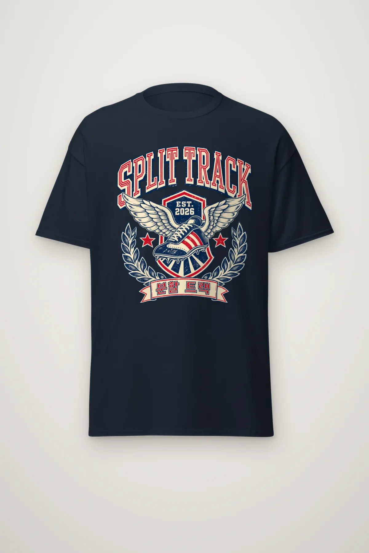 "Split Track" Heavyweight Unisex Crewneck T-shirt