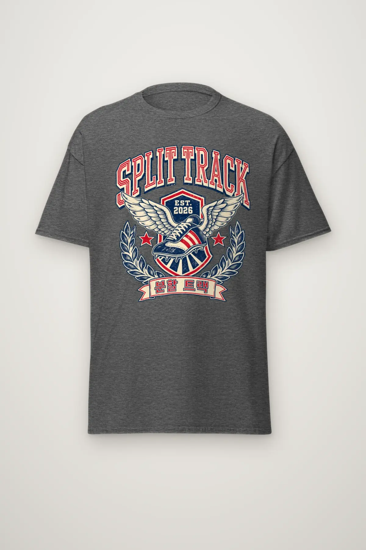 "Split Track" Heavyweight Unisex Crewneck T-shirt
