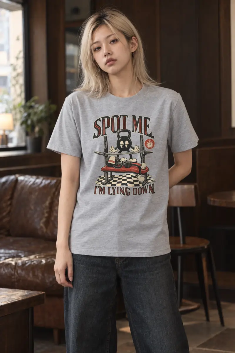 "SPOT ME. I'M LYING DOWN." Heavyweight Unisex Crewneck T-shirt