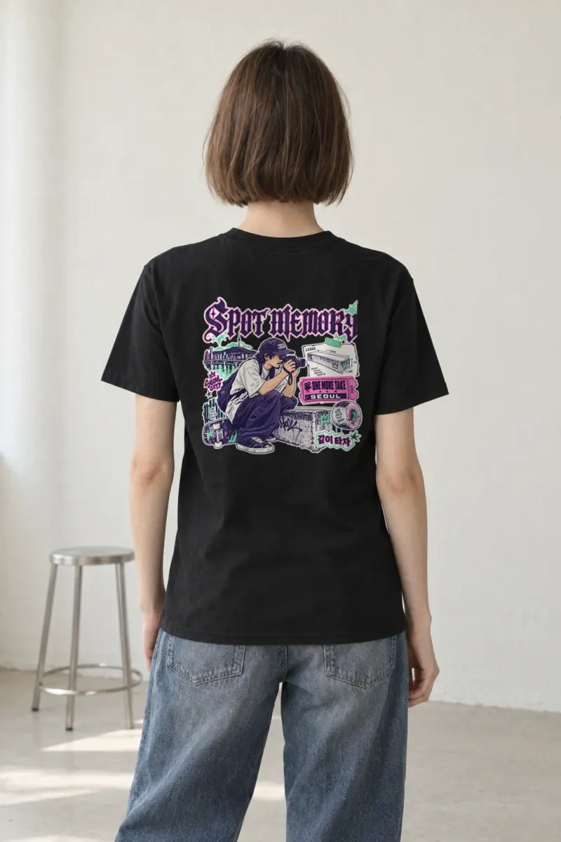 "Spot Memory Seoul City" Heavyweight Unisex Crewneck T-shirt