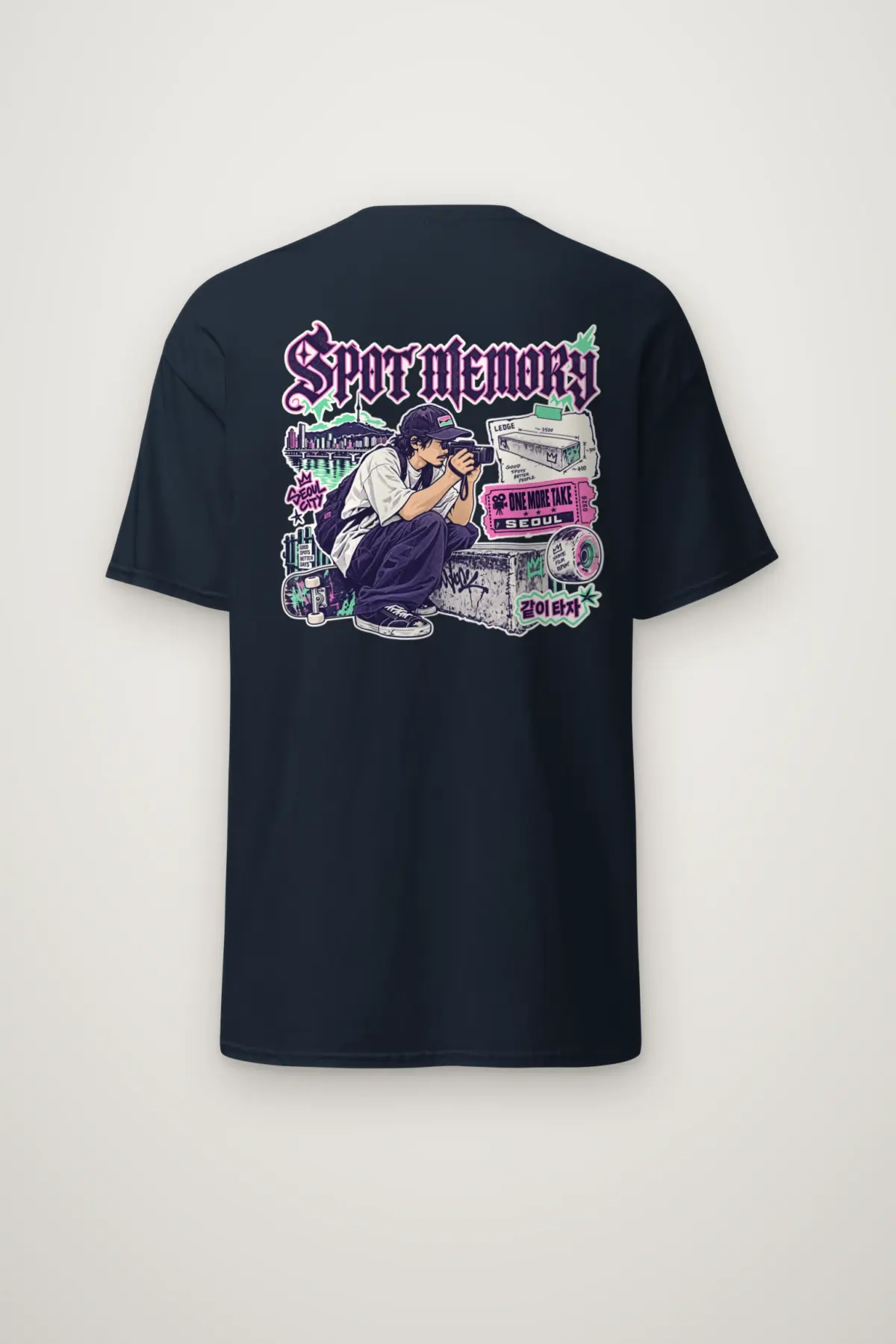 "Spot Memory Seoul City" Heavyweight Unisex Crewneck T-shirt