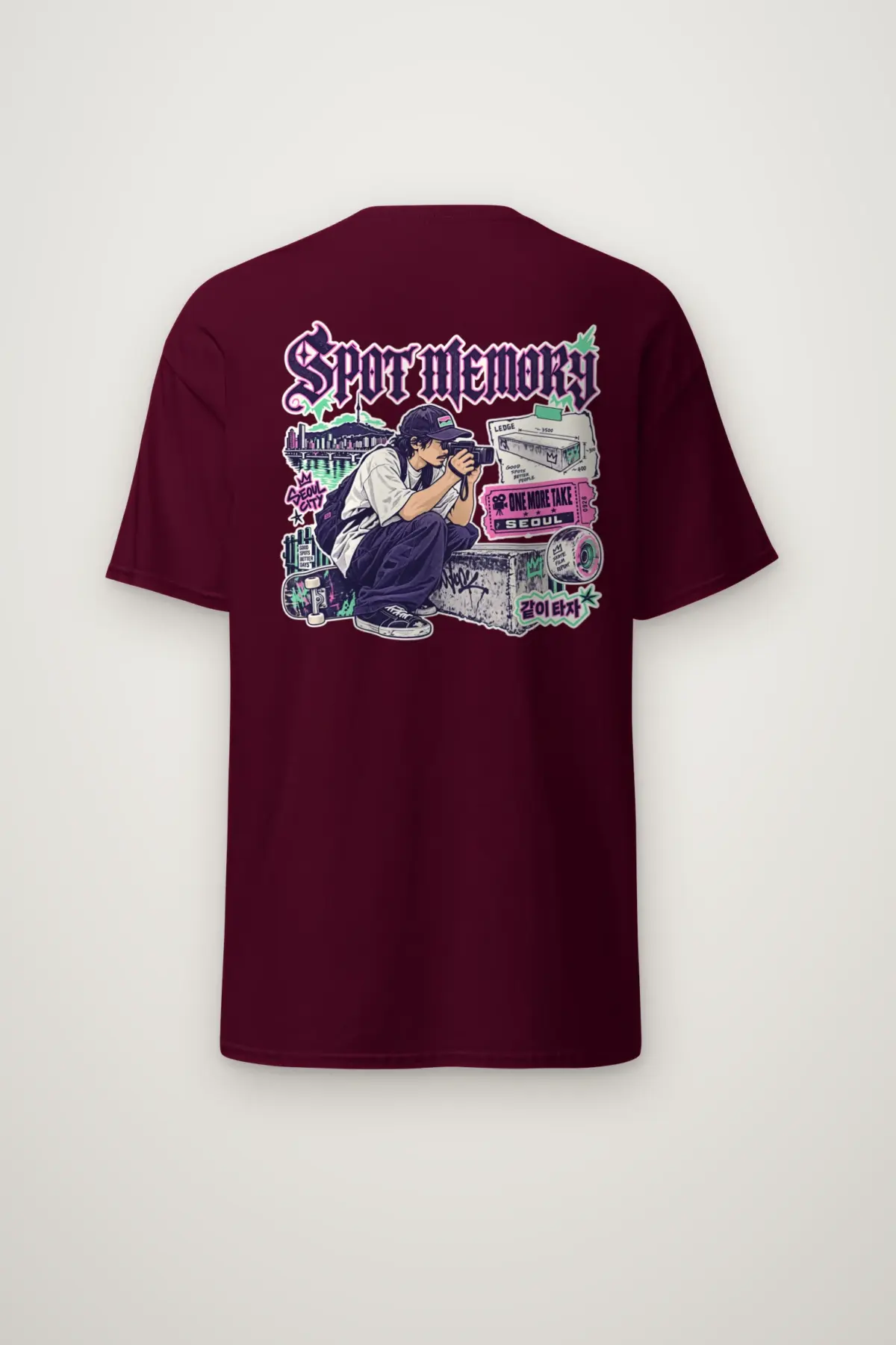 "Spot Memory Seoul City" Heavyweight Unisex Crewneck T-shirt