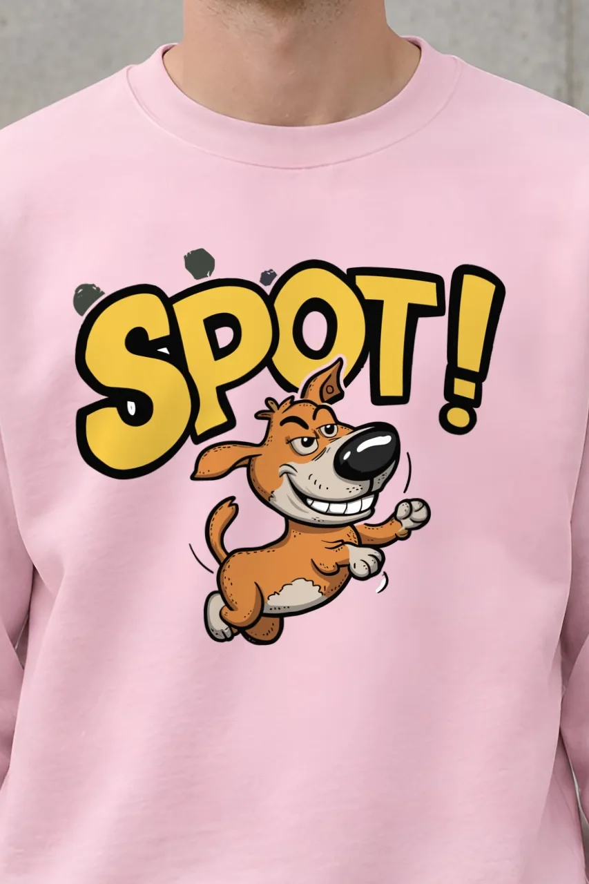 "Spot Run" 1 Crewneck Sweatshirt - the graphic up close