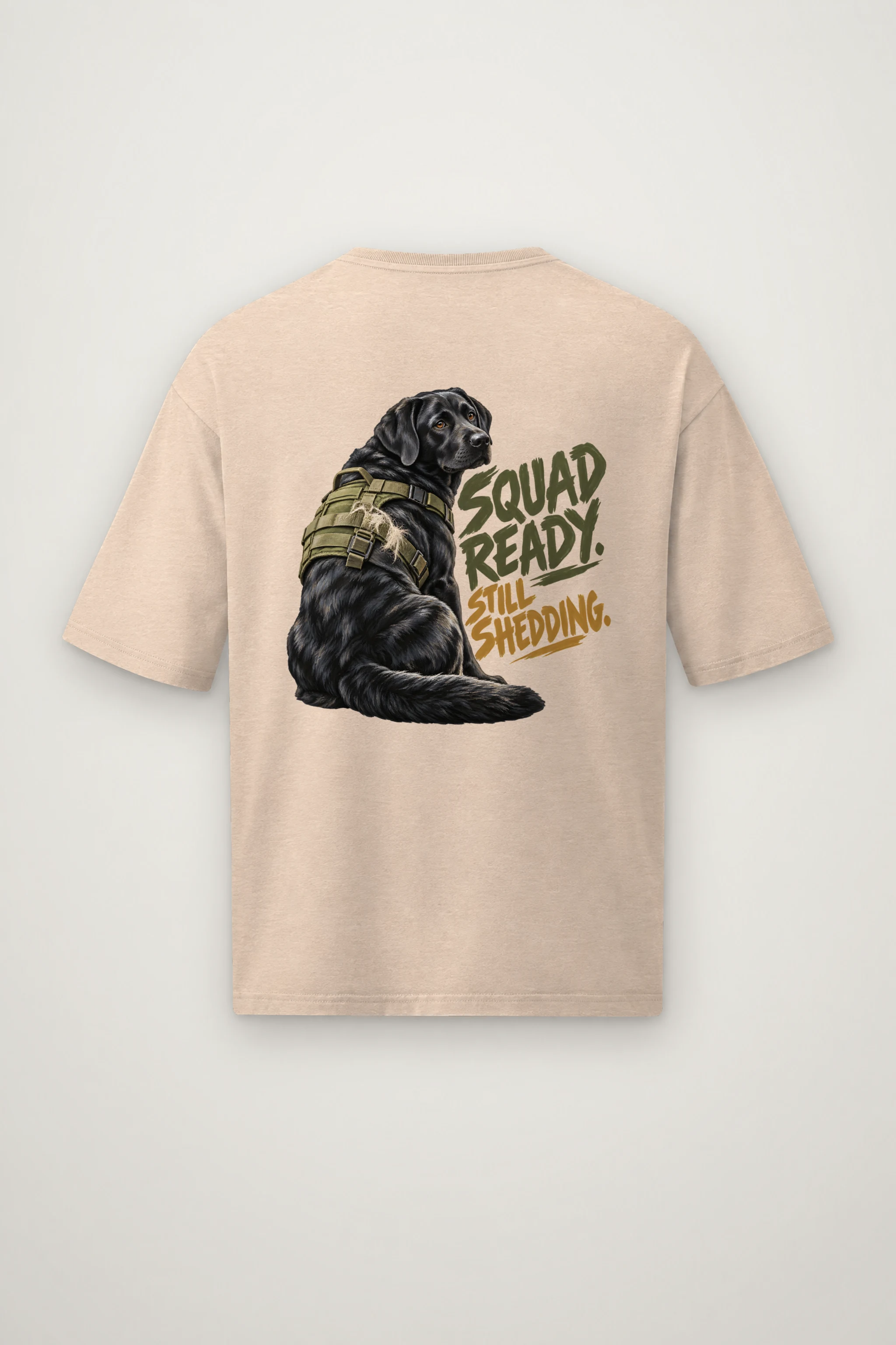 "Squad Ready, Still Shedding" Men's Oversized Heavyweight Crewneck T-Shirt