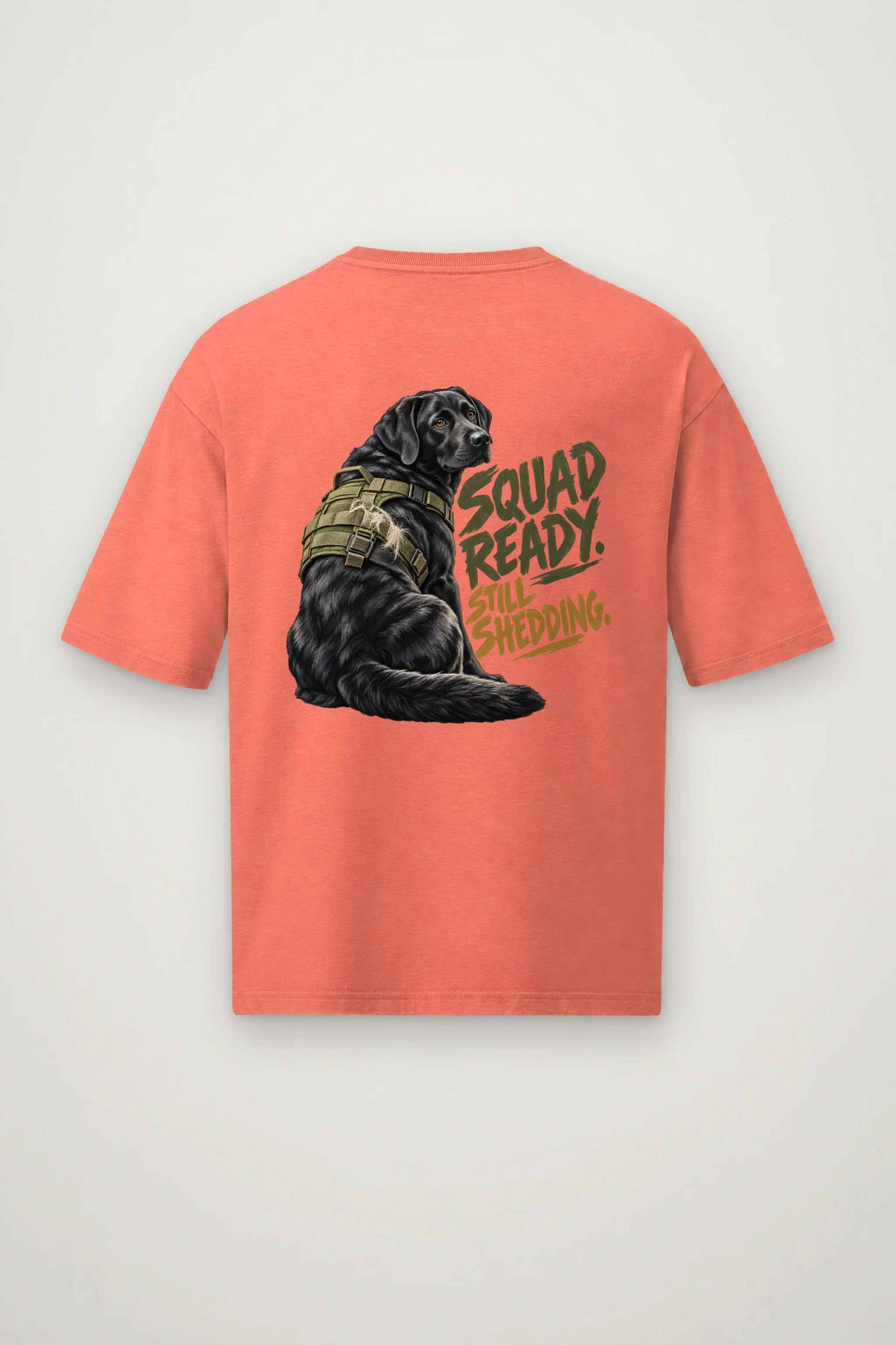"Squad Ready, Still Shedding" Men's Oversized Heavyweight Crewneck T-Shirt