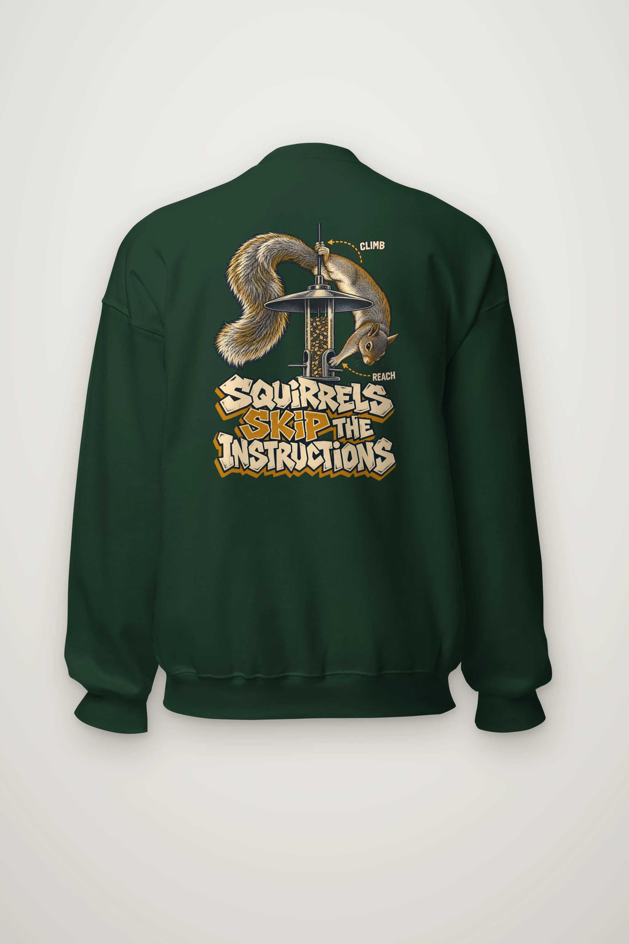 "Squirrels Skip the Instructions" Heavy Blend Unisex Crewneck Sweatshirt