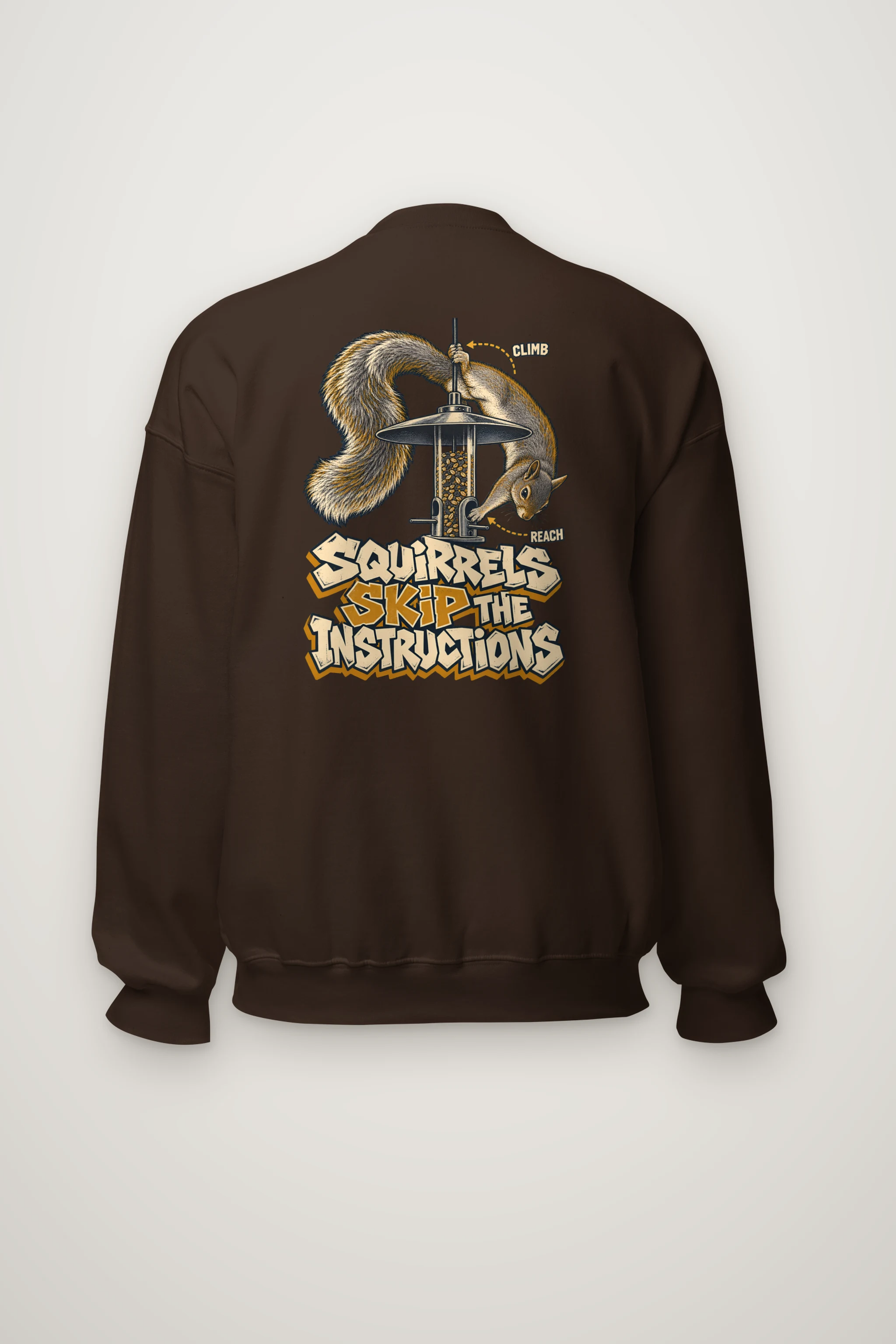 "Squirrels Skip the Instructions" Heavy Blend Unisex Crewneck Sweatshirt