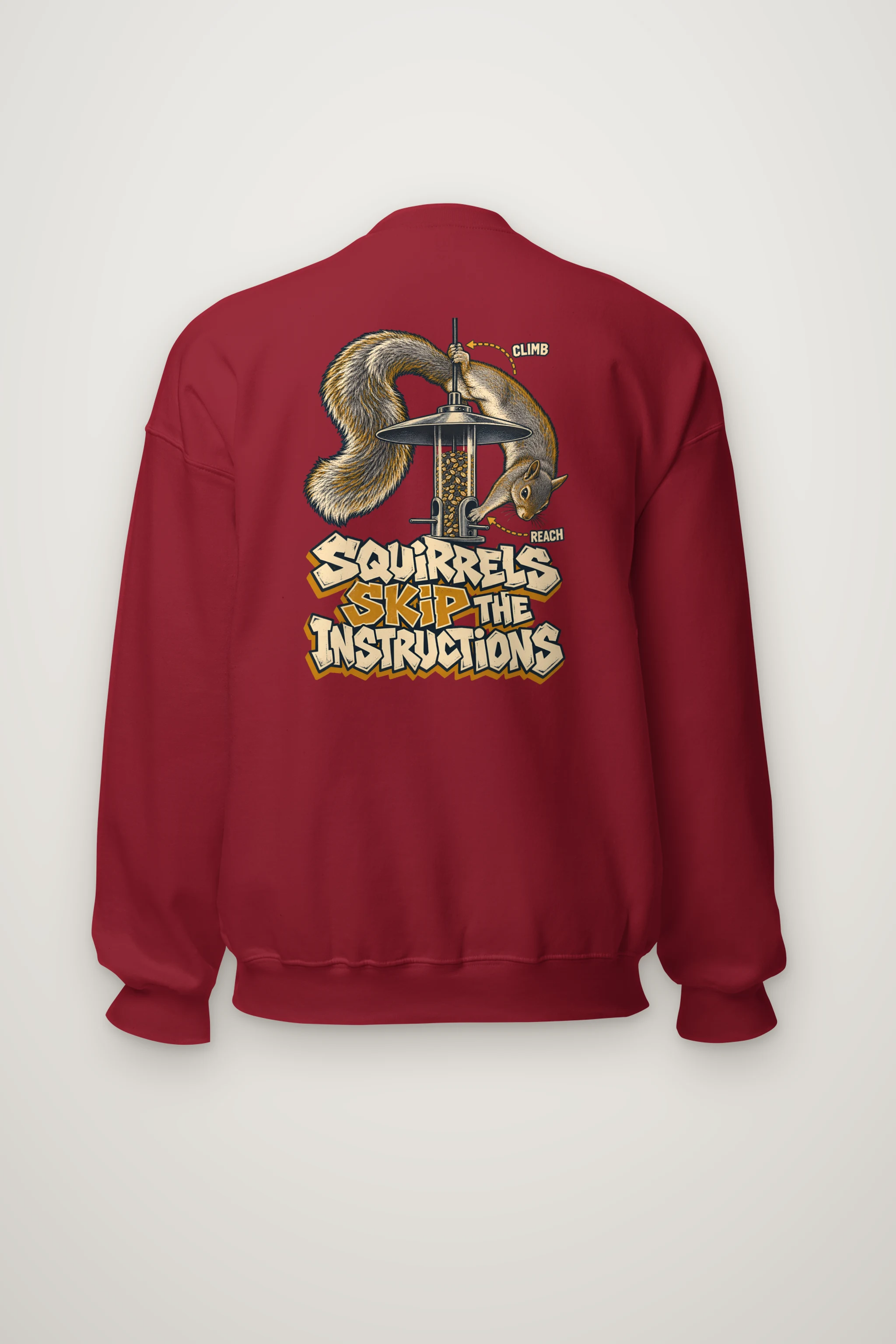 "Squirrels Skip the Instructions" Heavy Blend Unisex Crewneck Sweatshirt