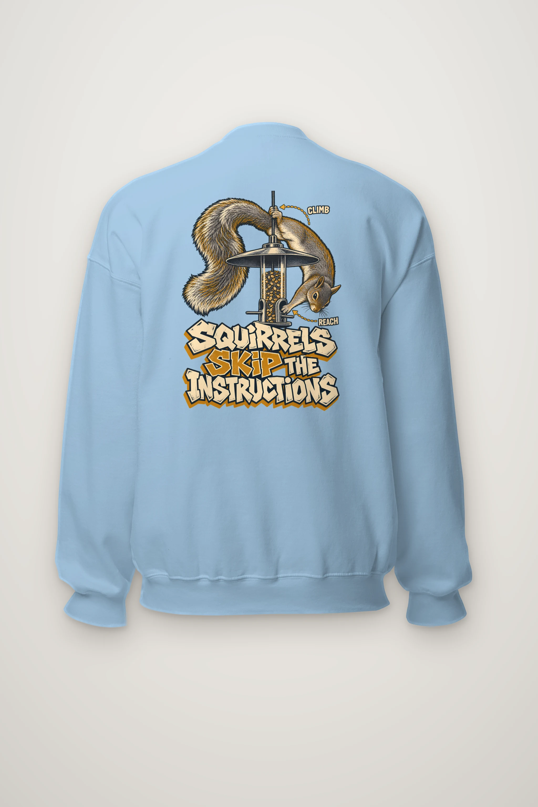 "Squirrels Skip the Instructions" Heavy Blend Unisex Crewneck Sweatshirt