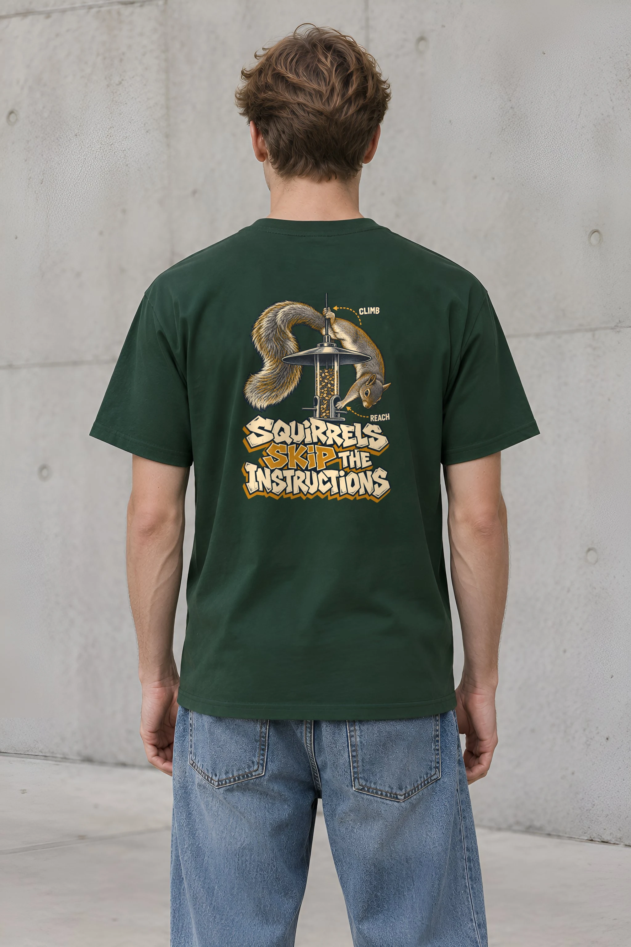 "Squirrels Skip the Instructions" Heavyweight Unisex Crewneck T-shirt