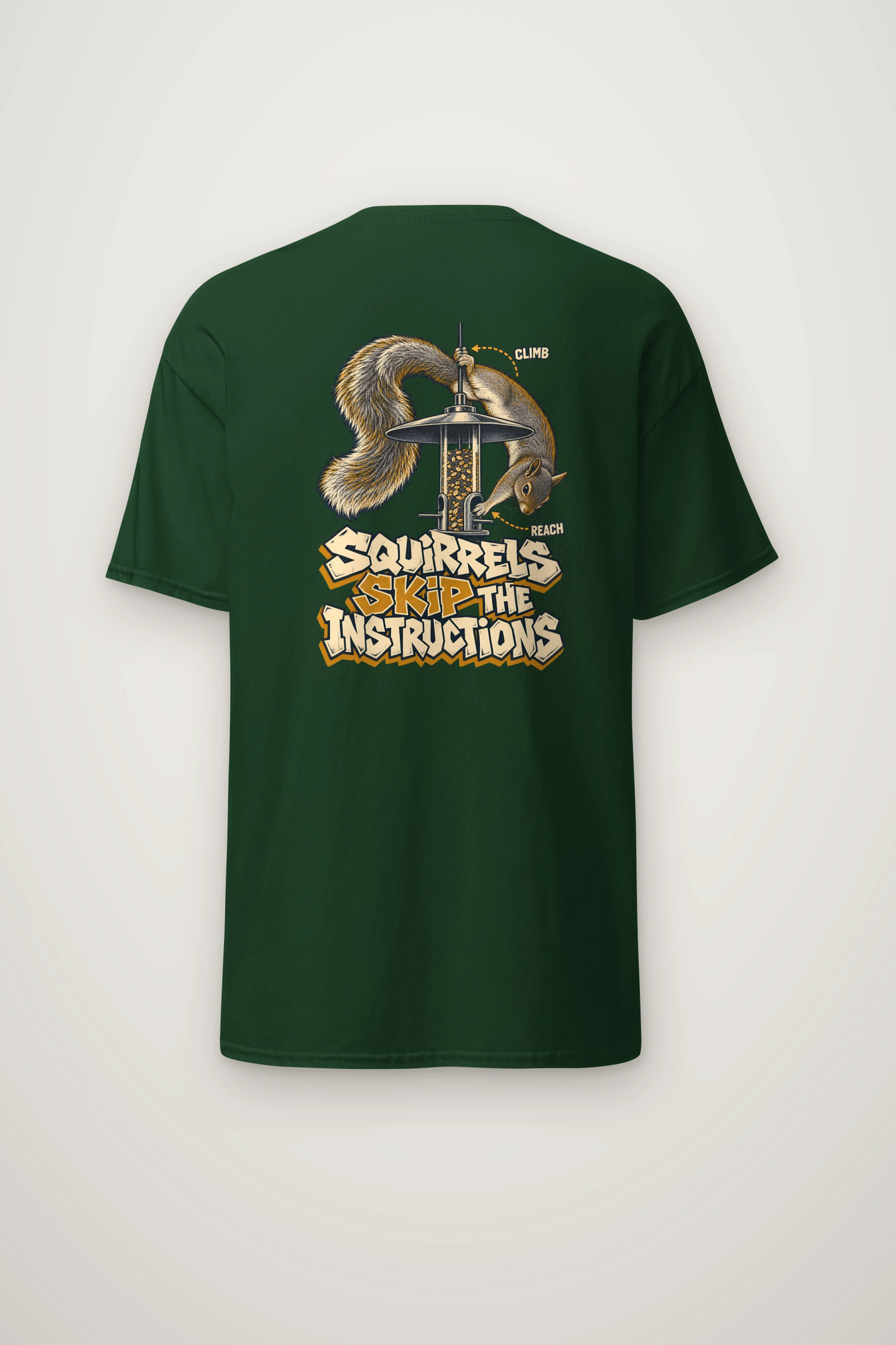 "Squirrels Skip the Instructions" Heavyweight Unisex Crewneck T-shirt