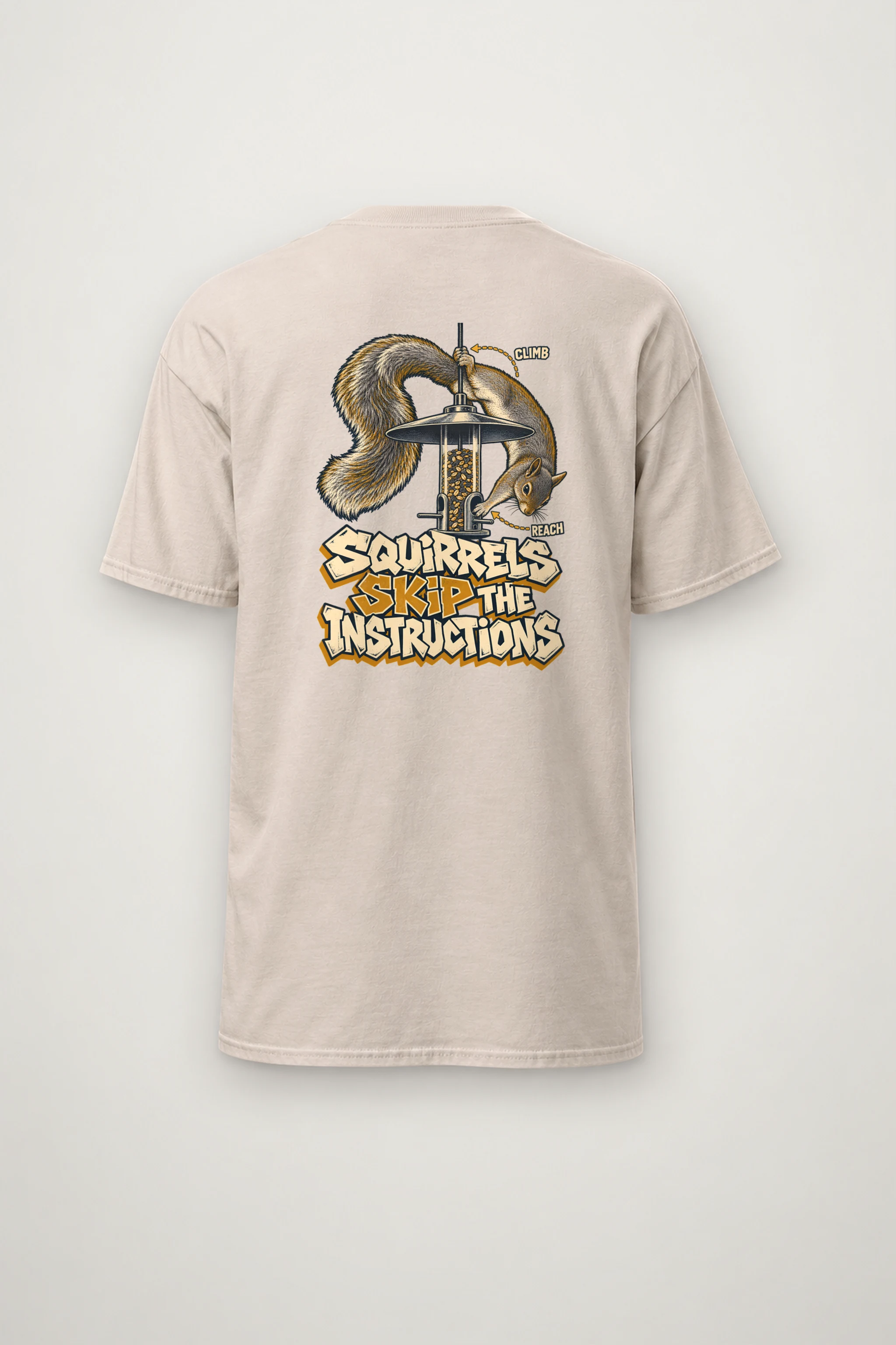 "Squirrels Skip the Instructions" Heavyweight Unisex Crewneck T-shirt