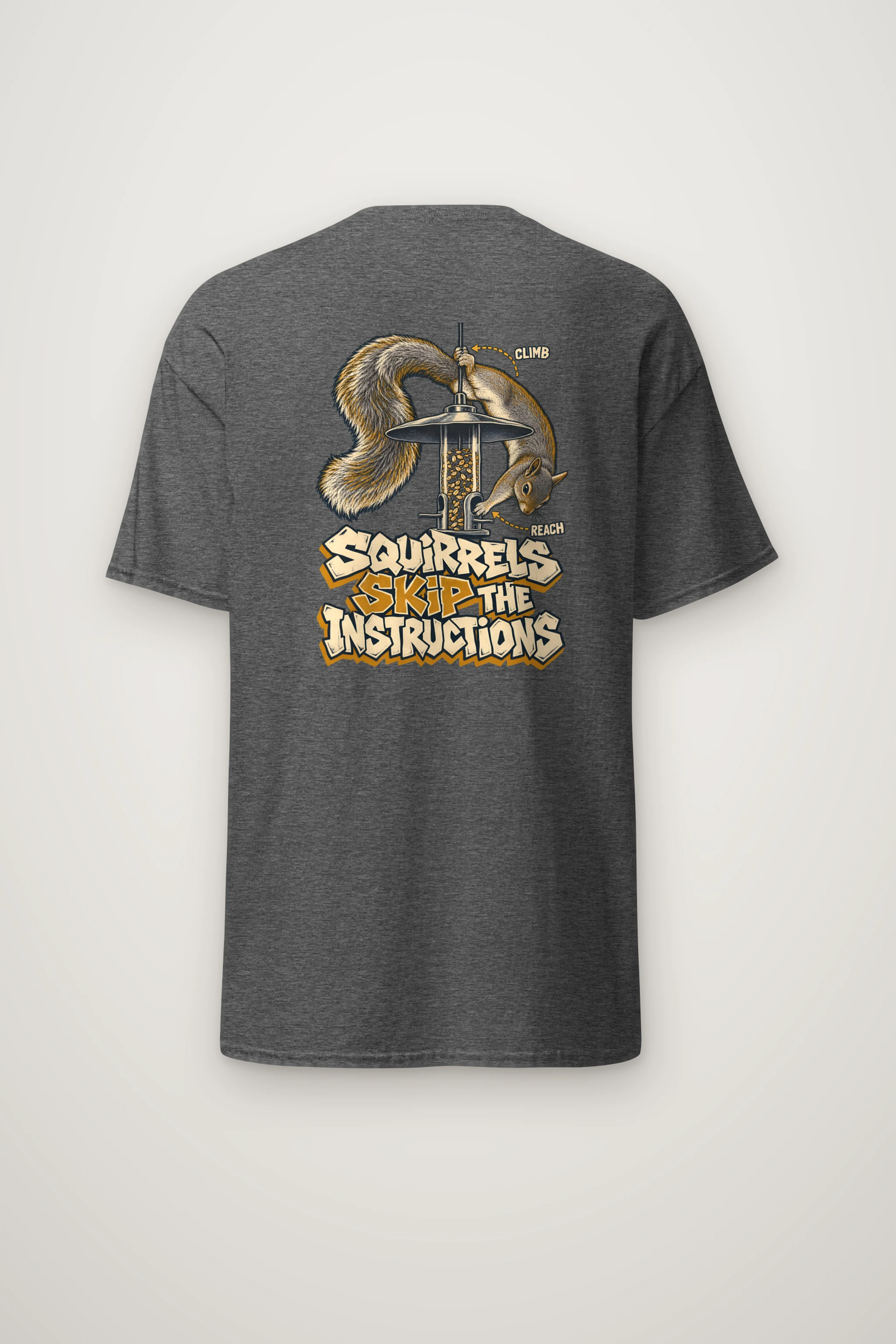 "Squirrels Skip the Instructions" Heavyweight Unisex Crewneck T-shirt