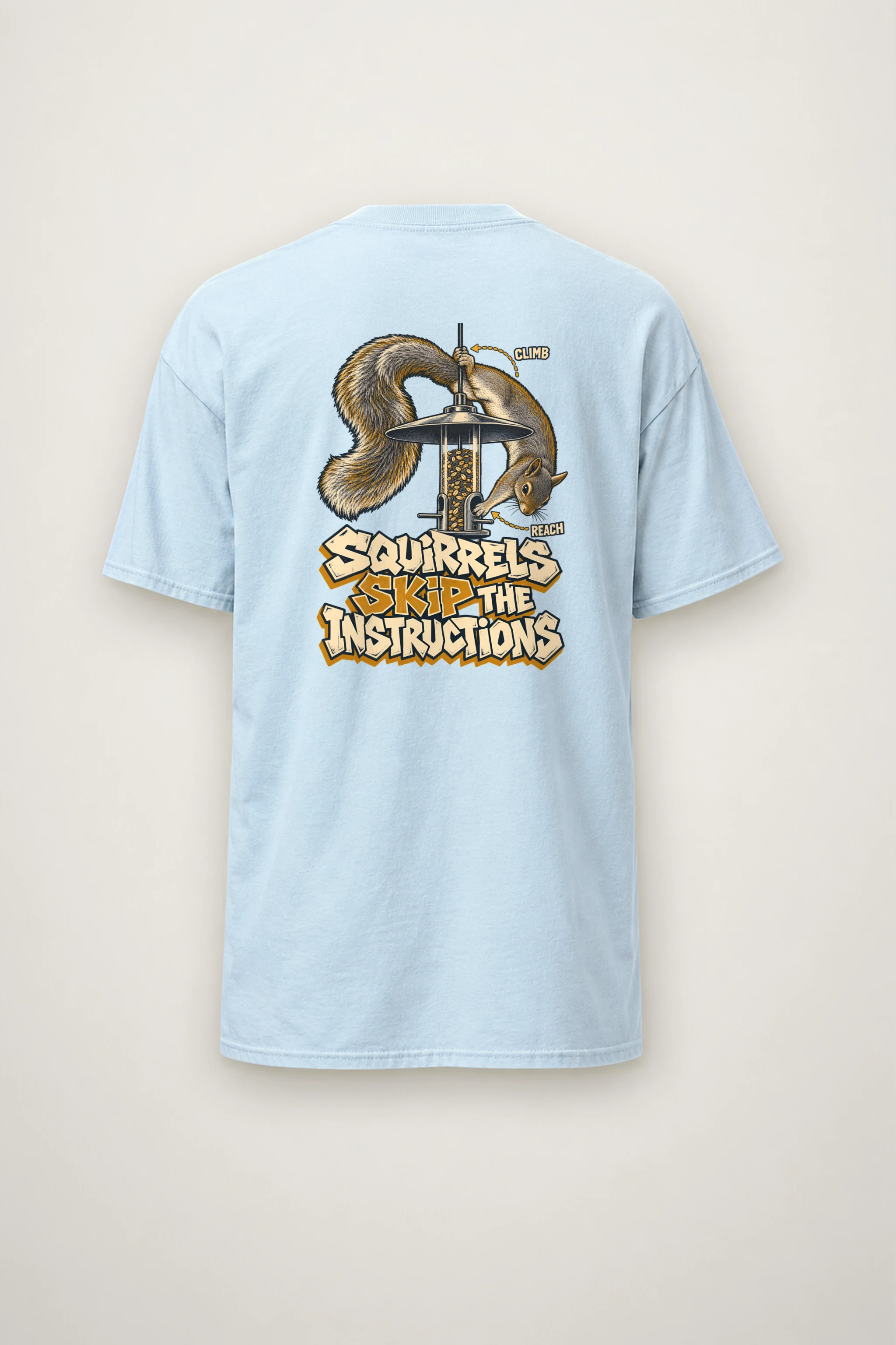 "Squirrels Skip the Instructions" Heavyweight Unisex Crewneck T-shirt