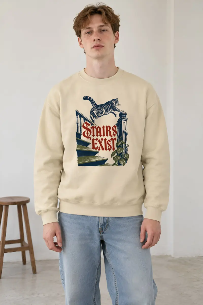 "Stairs Exist" Heavy Blend Unisex Crewneck Sweatshirt