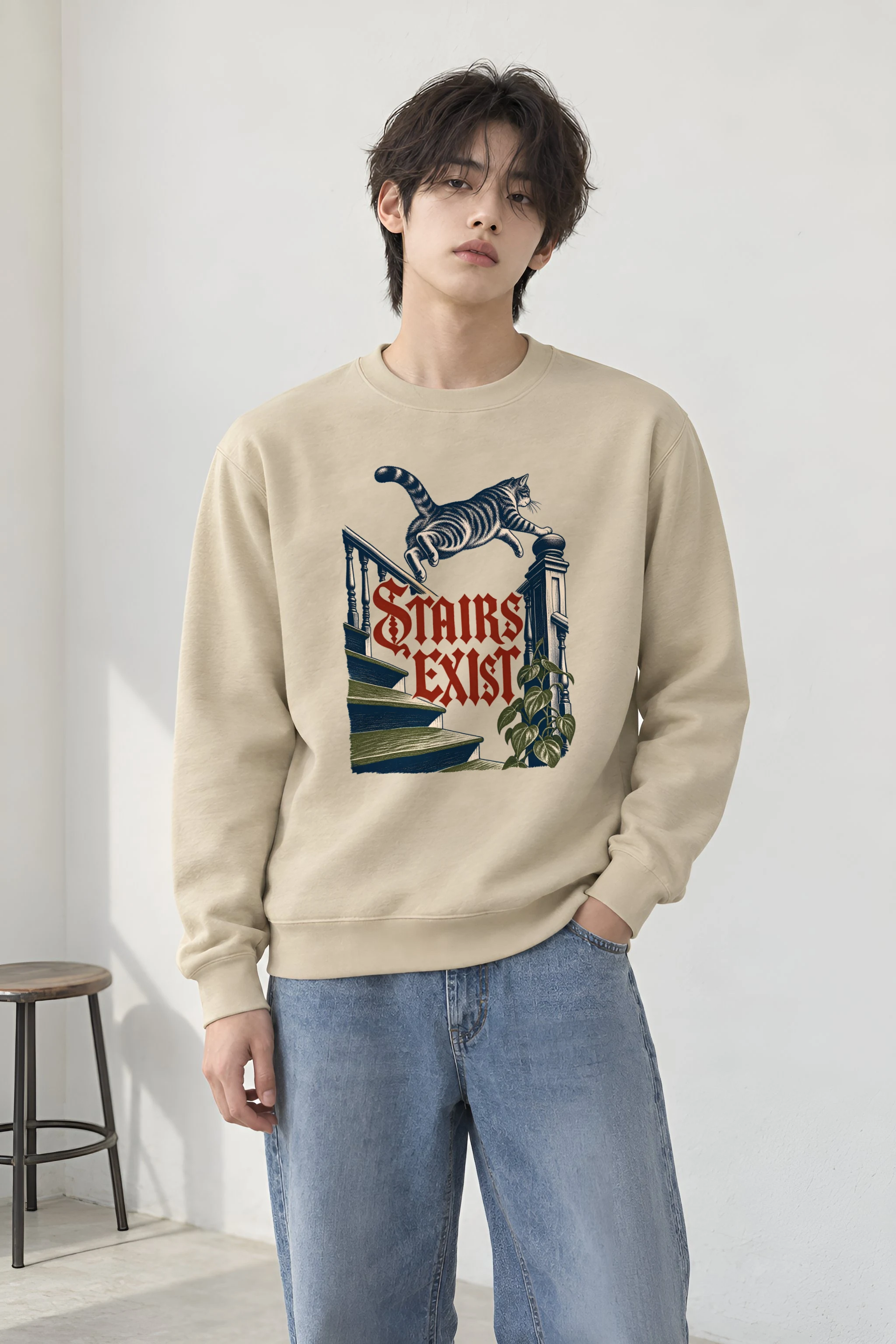 "Stairs Exist" Heavy Blend Unisex Crewneck Sweatshirt