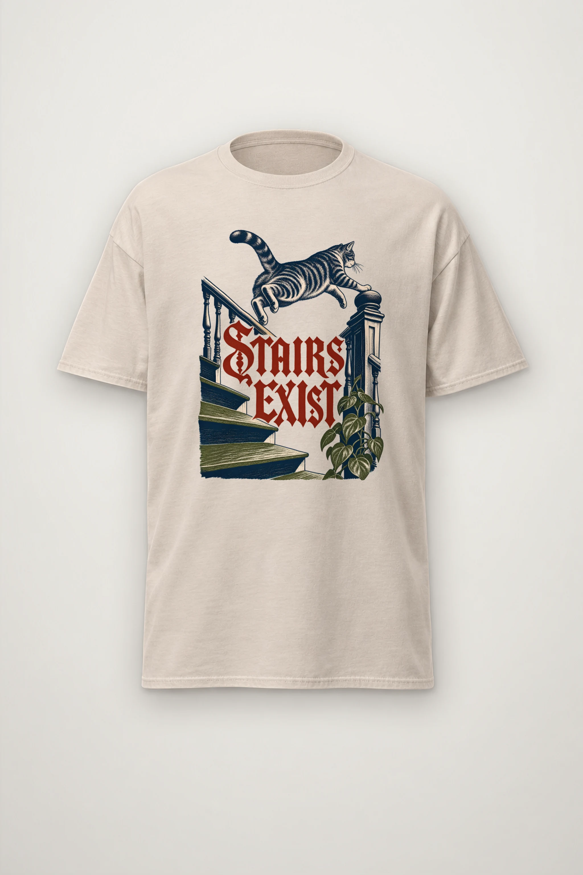 "Stairs Exist" Heavyweight Unisex Crewneck T-shirt