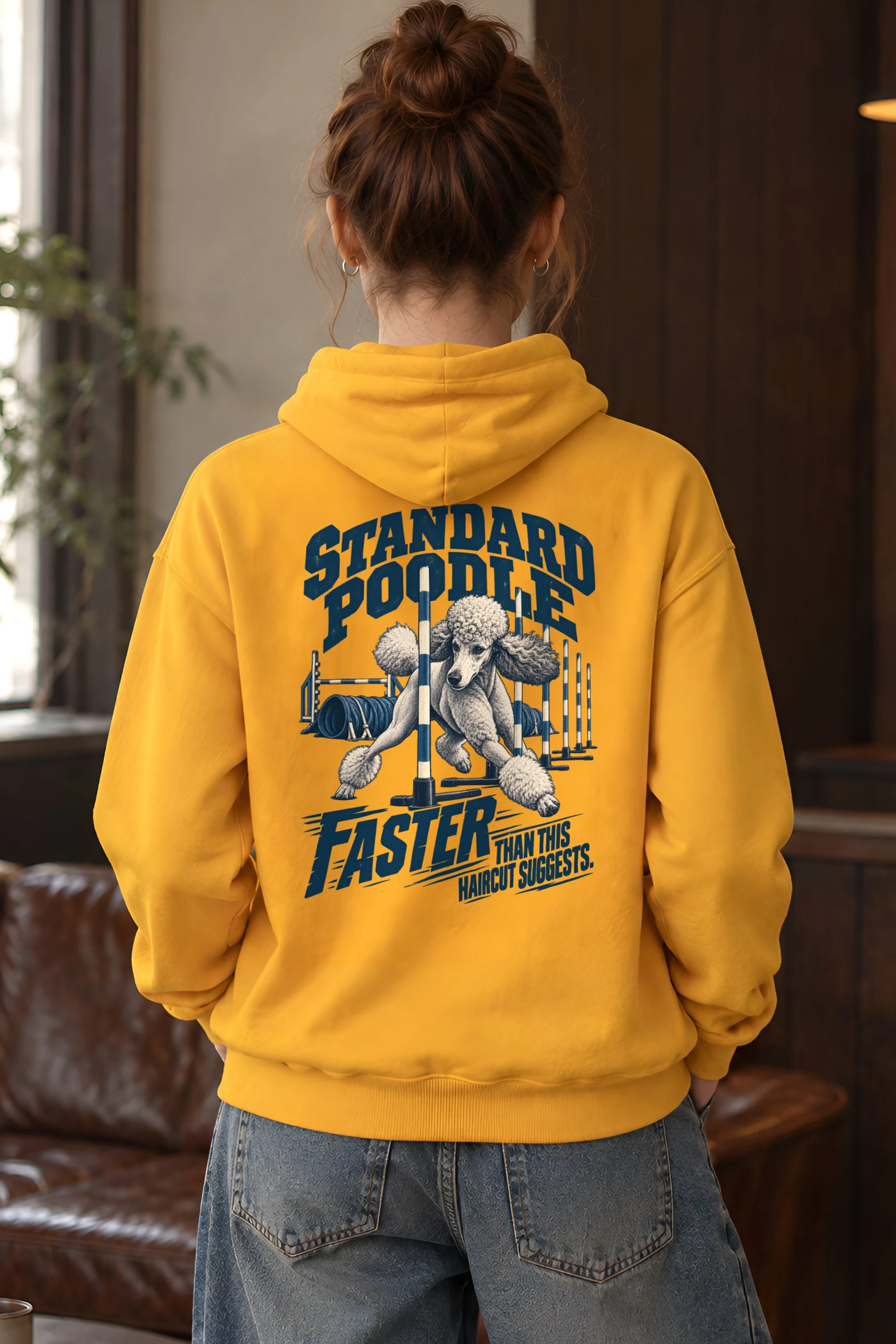 "Standard Poodle Faster" Heavy Blend Unisex Pullover Hoodie
