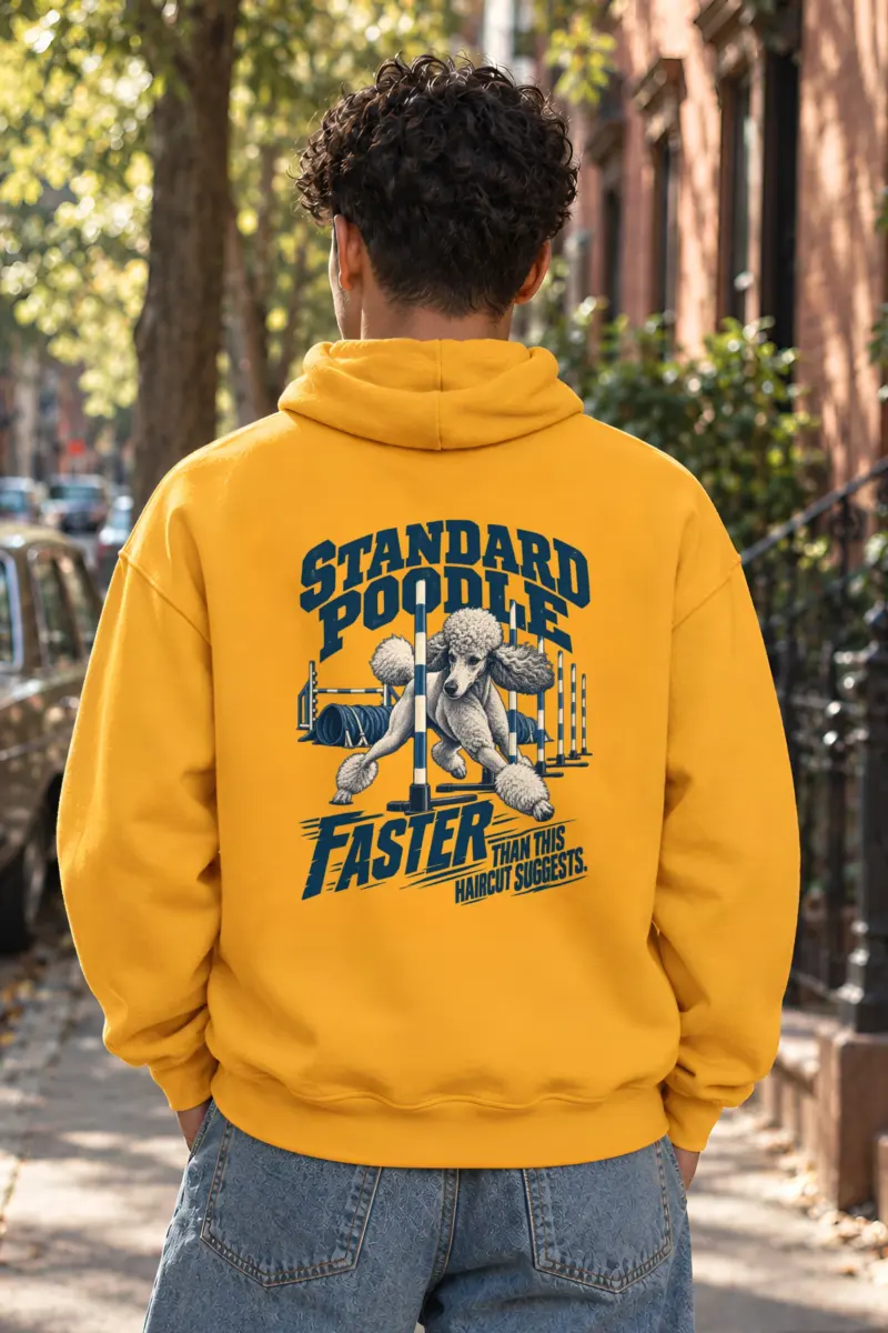 "Standard Poodle Faster" Heavy Blend Unisex Pullover Hoodie