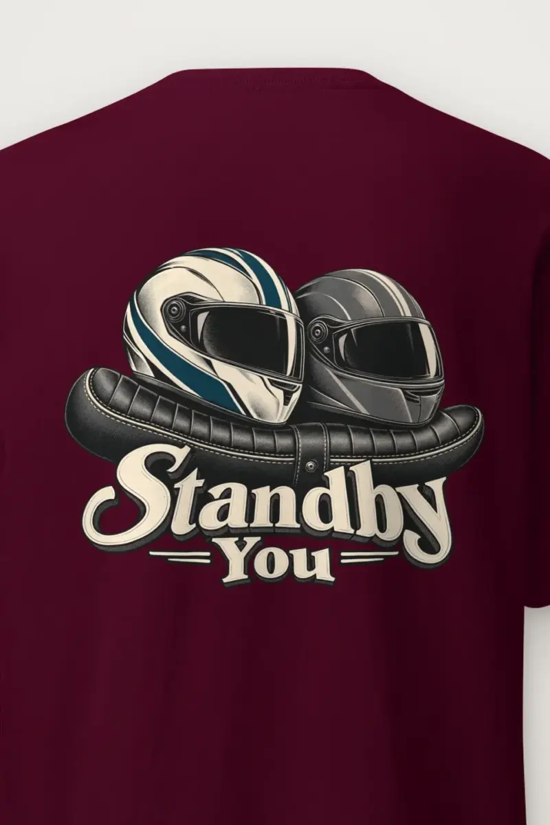 "Standby You" Heavyweight Unisex Crewneck T-shirt - the graphic up close