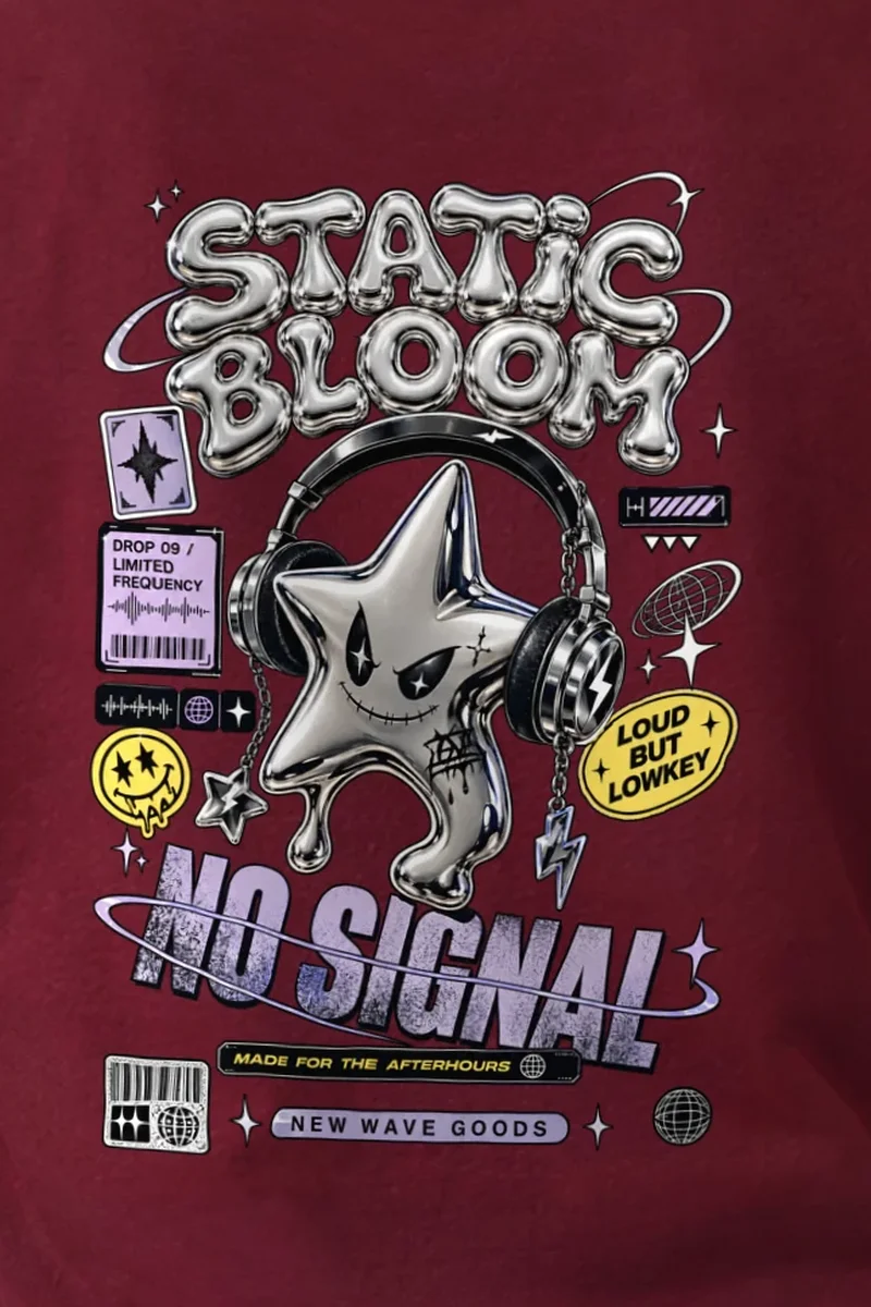 "Static Bloom" Heavyweight Unisex Crewneck T-shirt